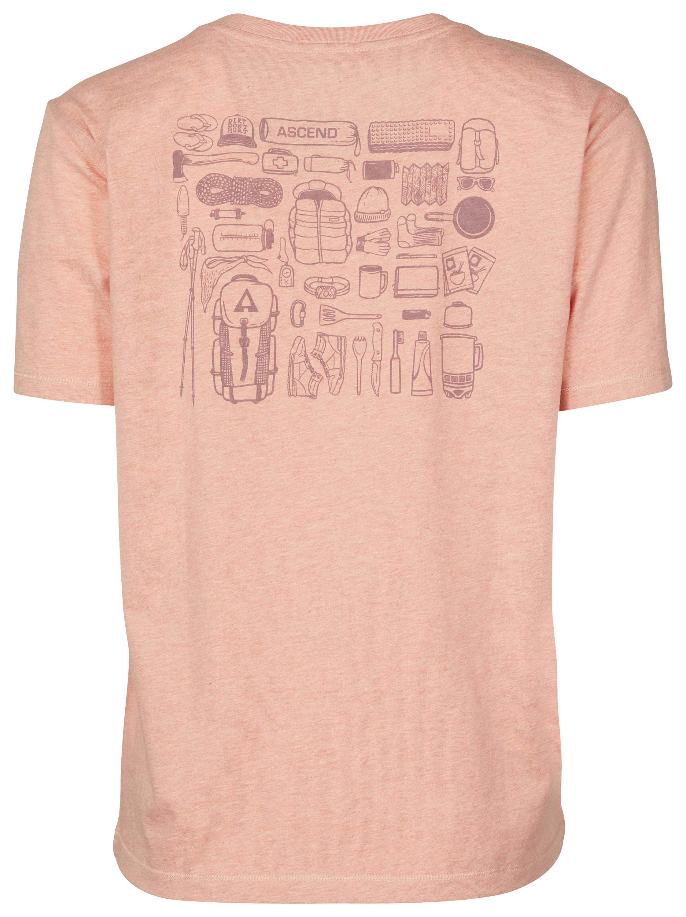 Image of Ascend Organic Backpacking Graphic Short-Sleeve T-Shirt for Ladies - Dusty Pink - XS