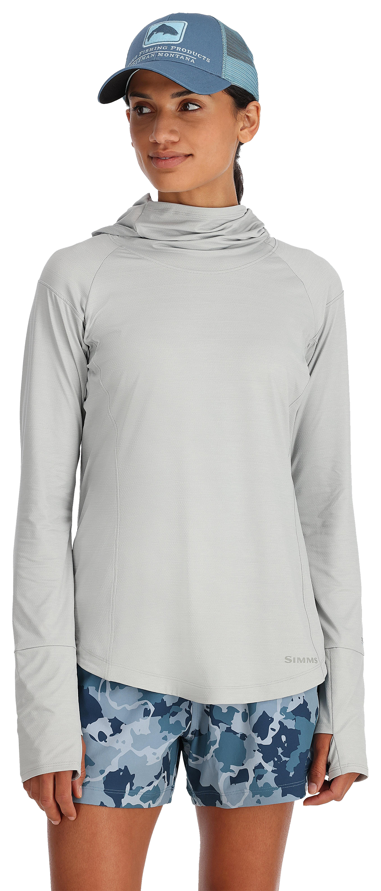 Image of Simms SolarFlex Cooling Long-Sleeve Hoodie for Ladies - Sterling - L
