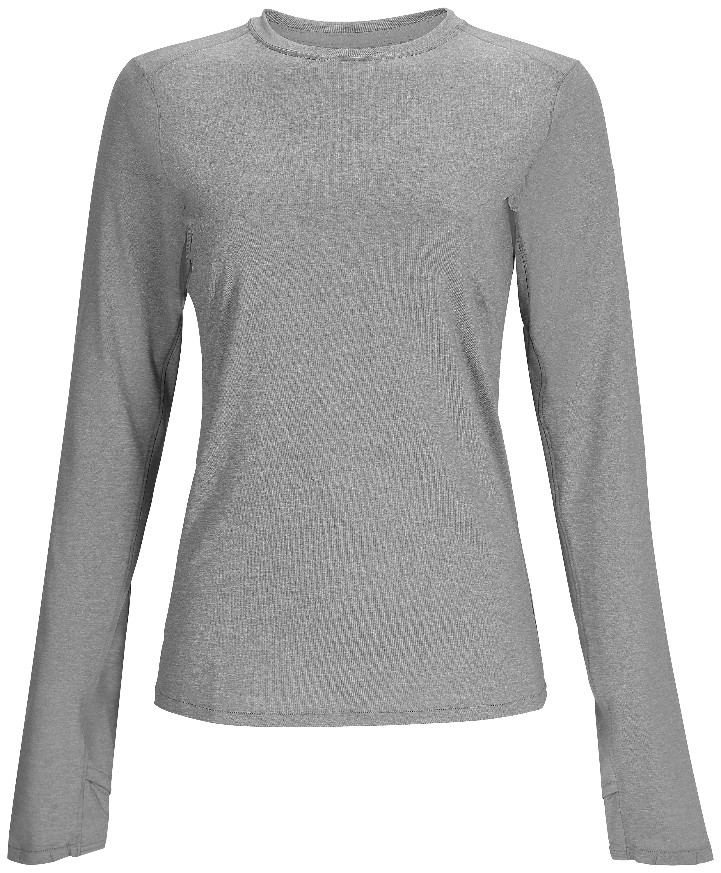 Image of Simms SolarFlex Long-Sleeve Crew-Neck Shirt for Ladies - Cinder Heather