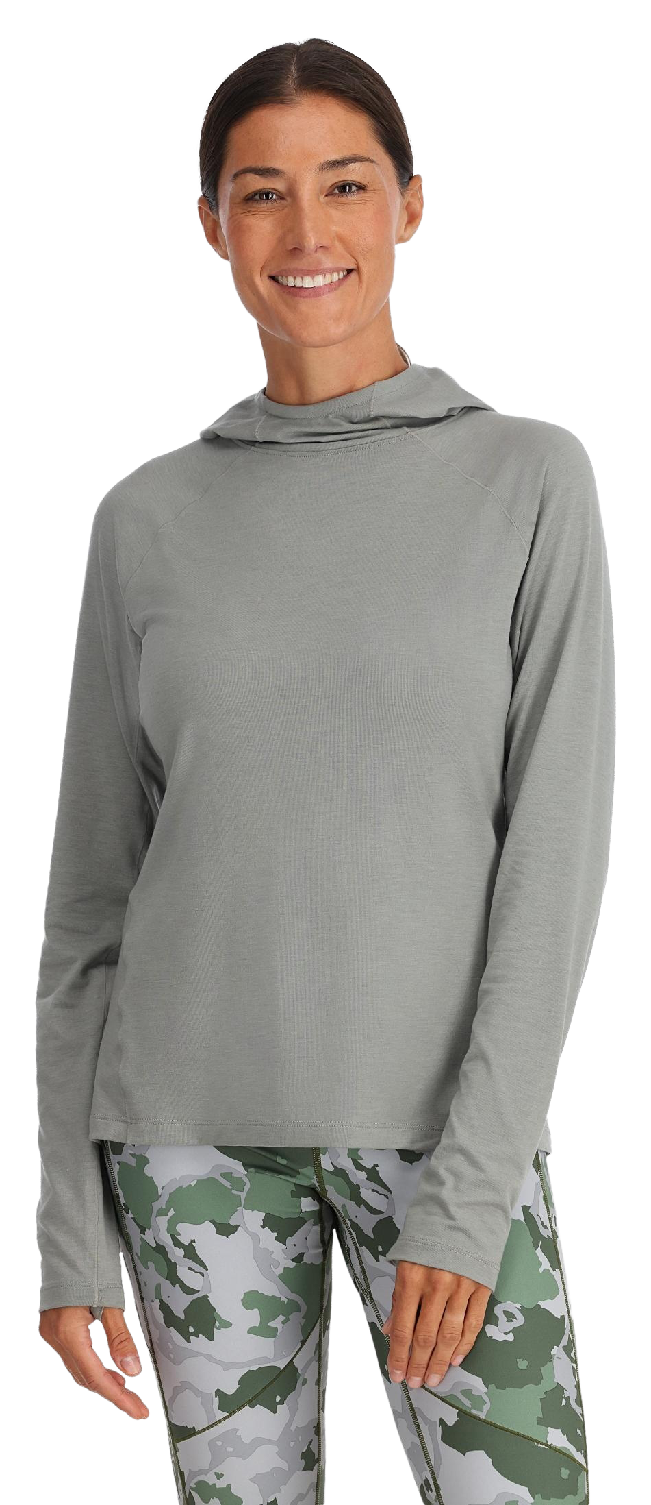 Image of Simms Glades Long-Sleeve Hoodie for Ladies - Cinder Heather - XL