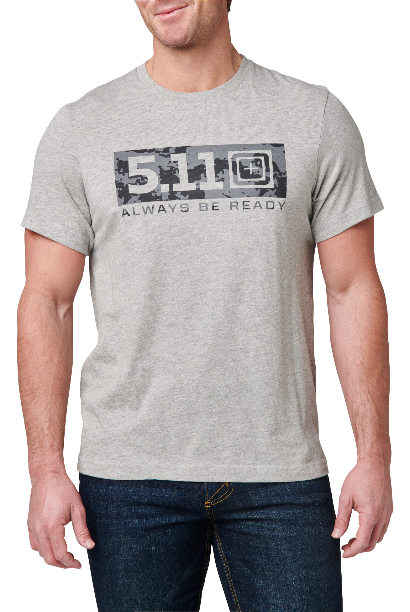 Image of 5.11 Tactical Atmos Logo Short-Sleeve T-Shirt for Men - Heather Grey - L