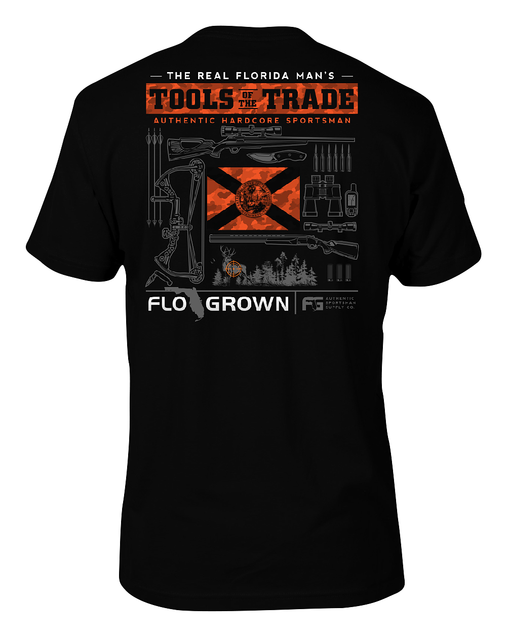 Image of FloGrown Fishing Tools of the Trade Short-Sleeve T-Shirt for Men - Black - S