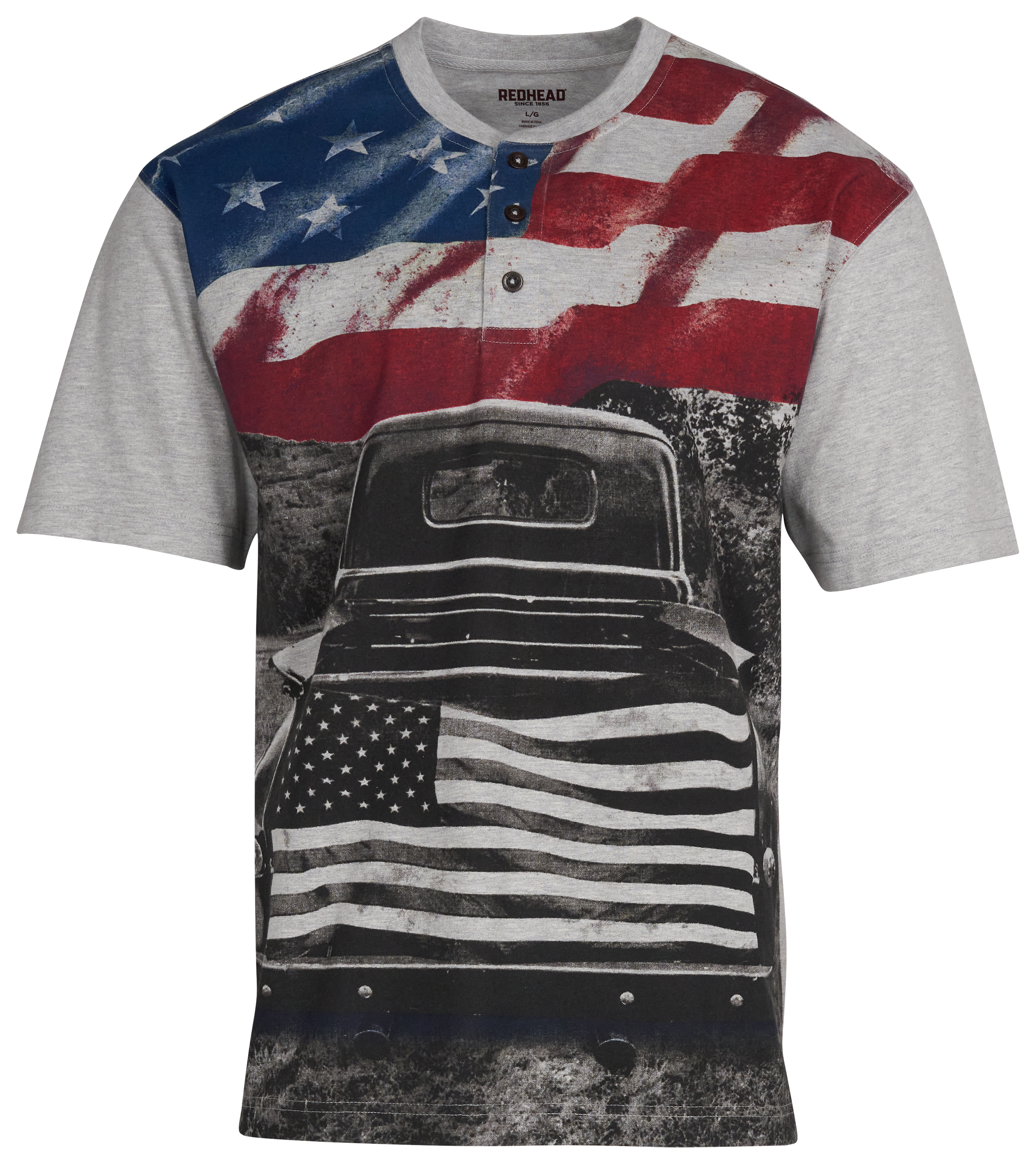 REDHEAD Americana Liberty Short-Sleeve Henley for Men