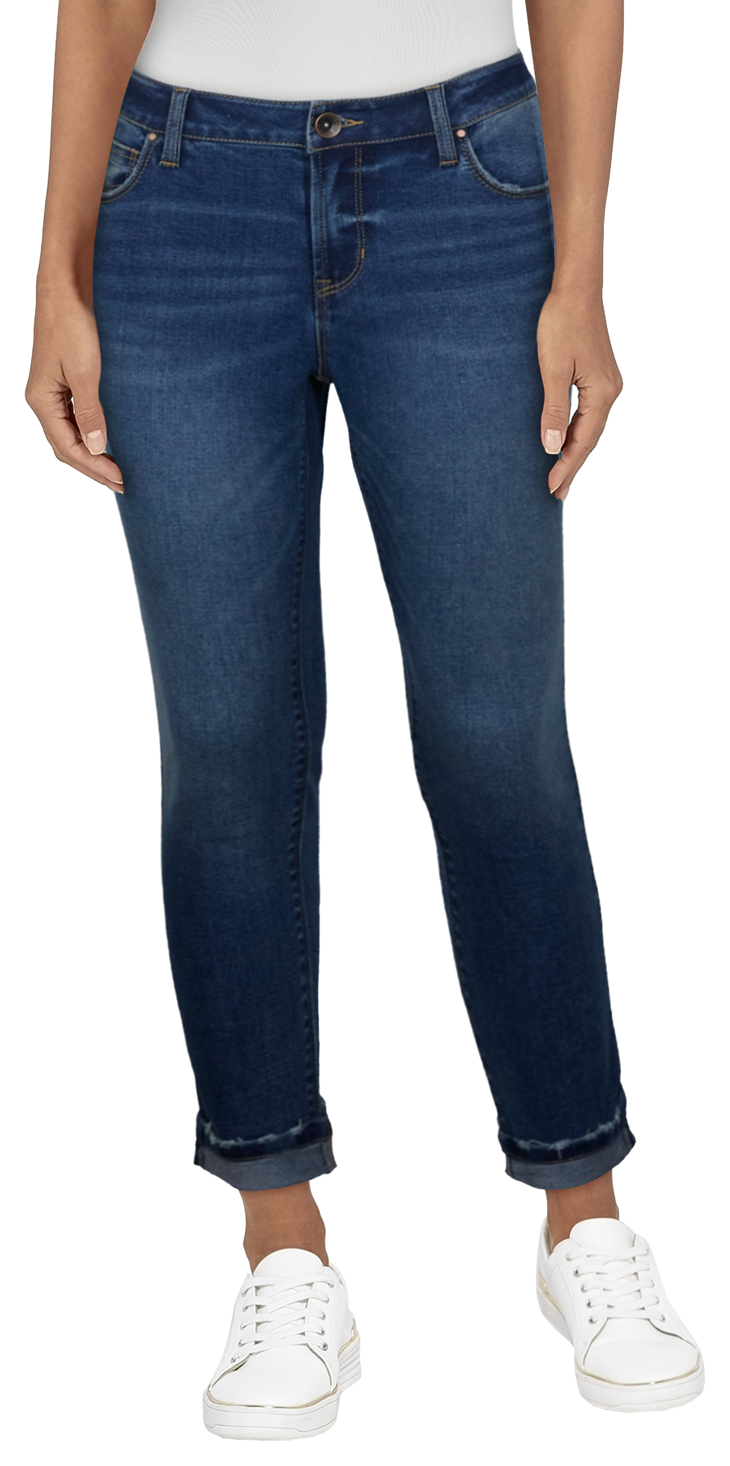 Natural Reflections Winston Cuffed Crop Jeans for Ladies