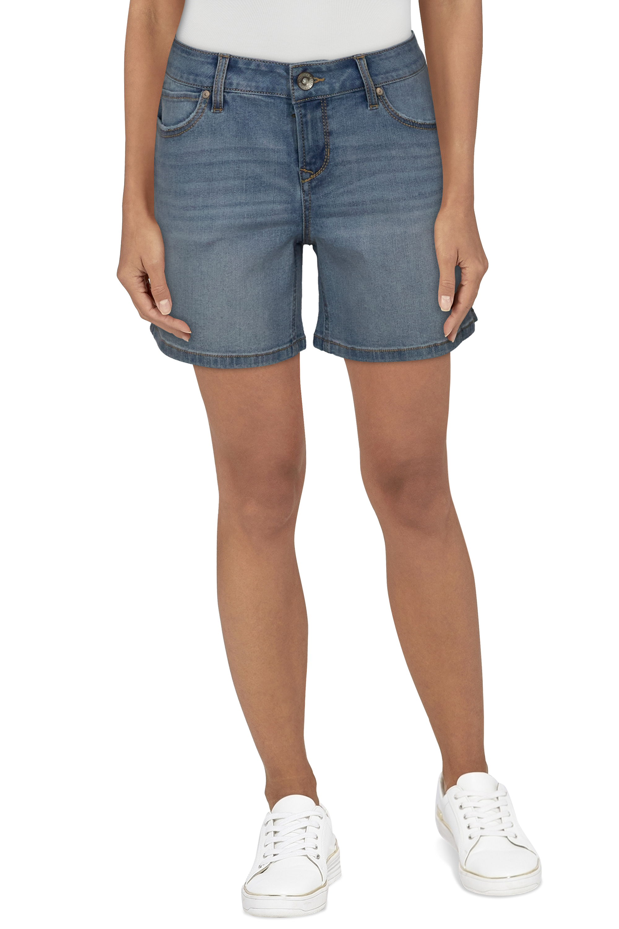 Image of Natural Reflections 5-Pocket Denim Shorts for Ladies - Light Wash - 2