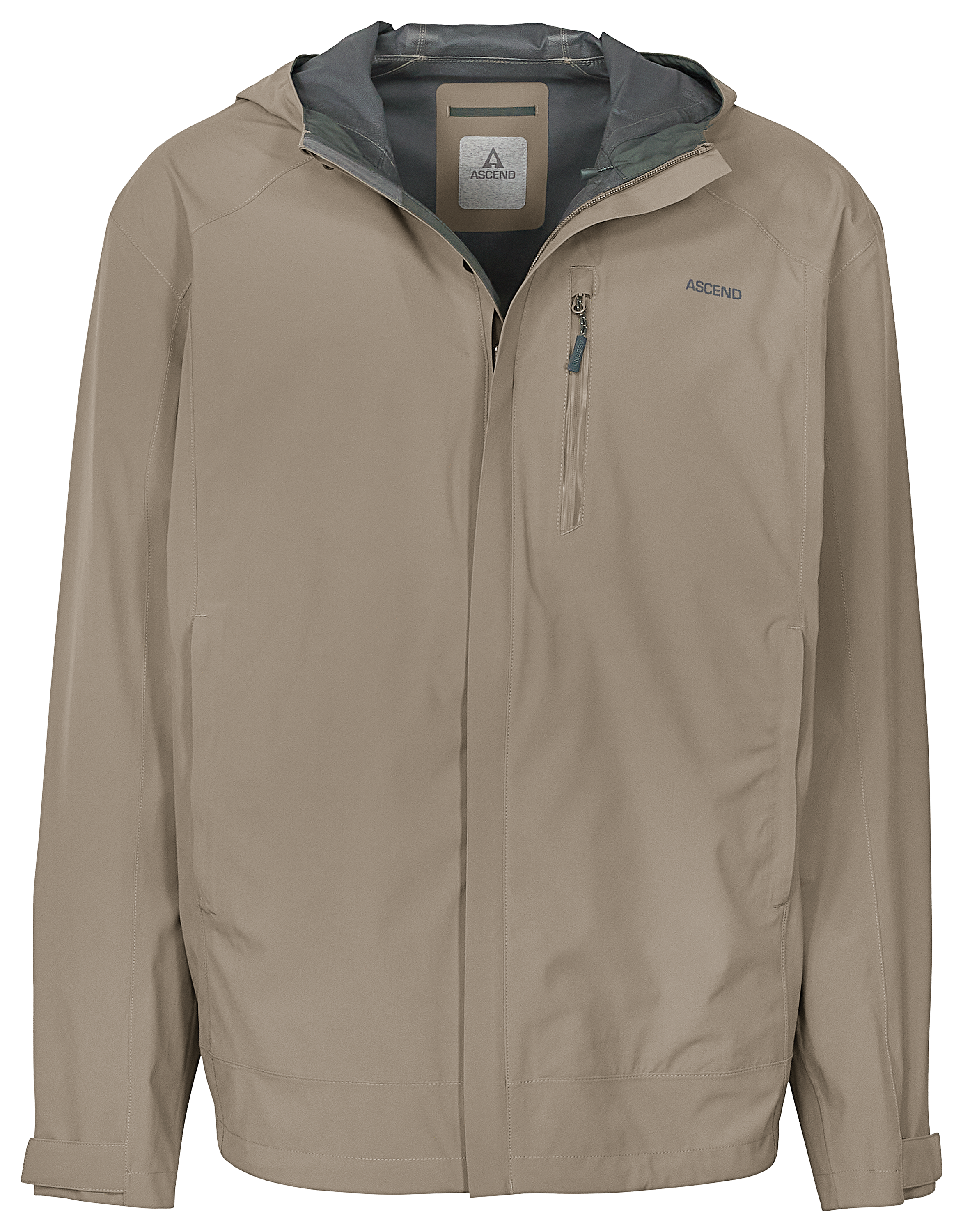 Image of Ascend Rainy River 2.5 Jacket with BONE-DRY Silver for Men - Fallen Rock - 2XL