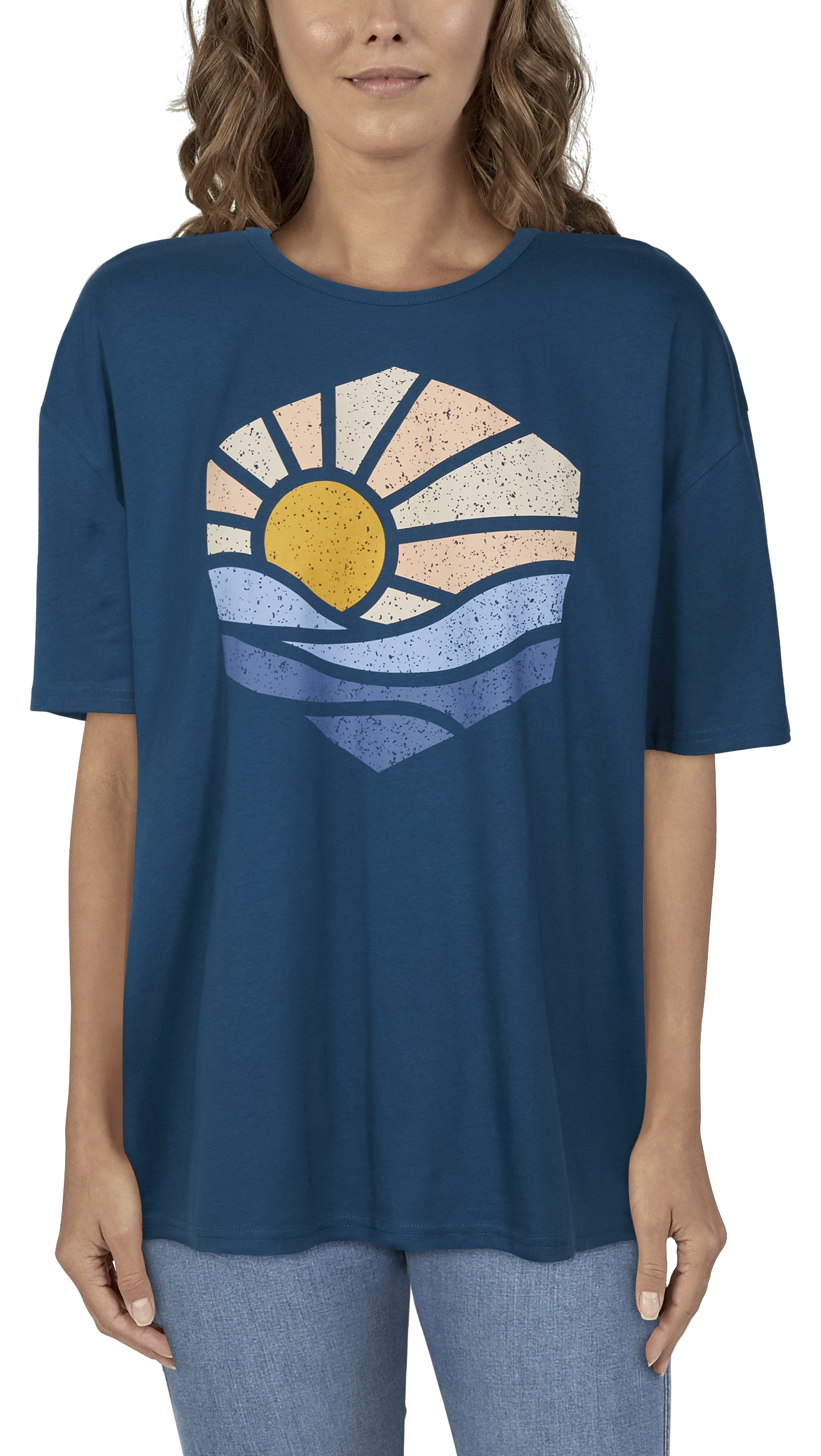 NATURAL REFLECTIONS Sun Wave Graphic Short-Sleeve Tee for Ladies
