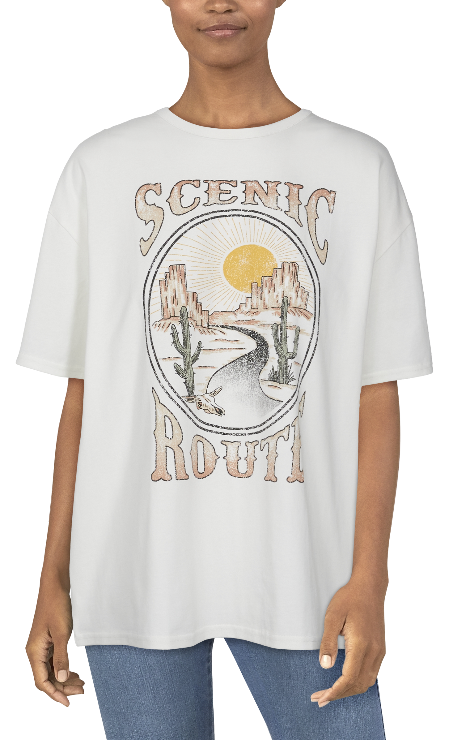 Natural Reflections Scenic Route Oversized Short-Sleeve Tee for Ladies ...