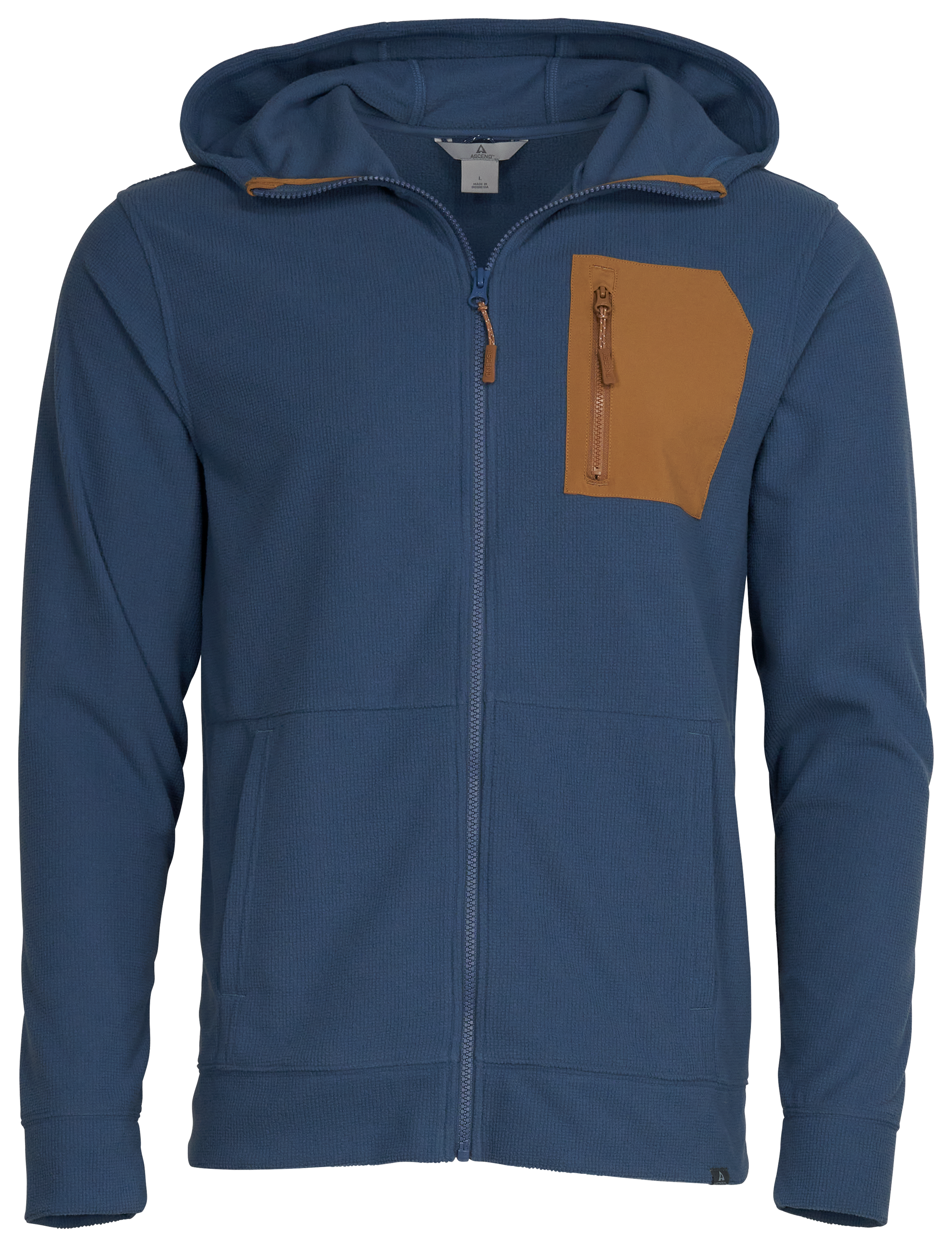 Image of Ascend Grid Fleece Hooded Jacket for Men