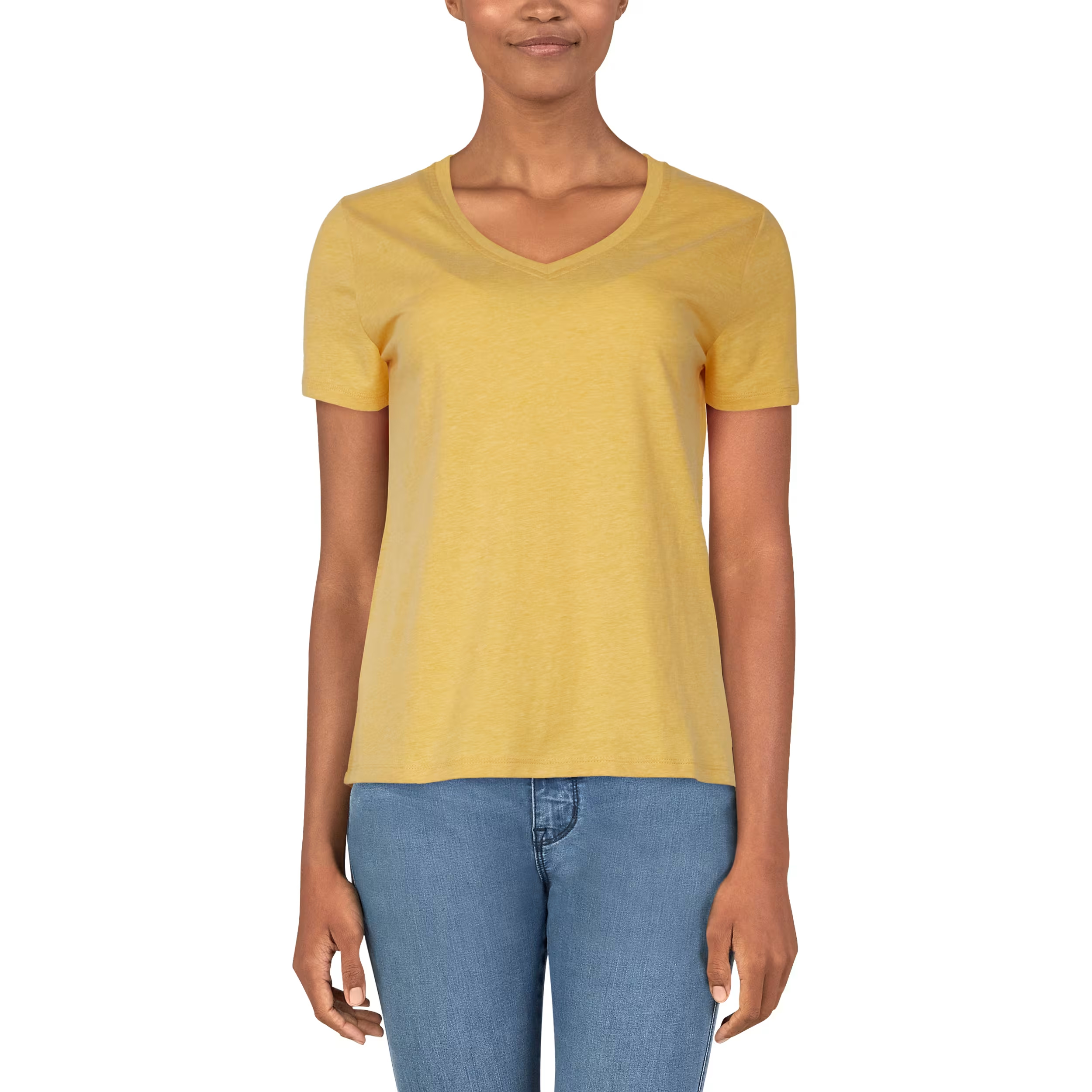 NATURAL REFLECTIONS Everyday V-Neck Short-Sleeve T-Shirt for Ladies