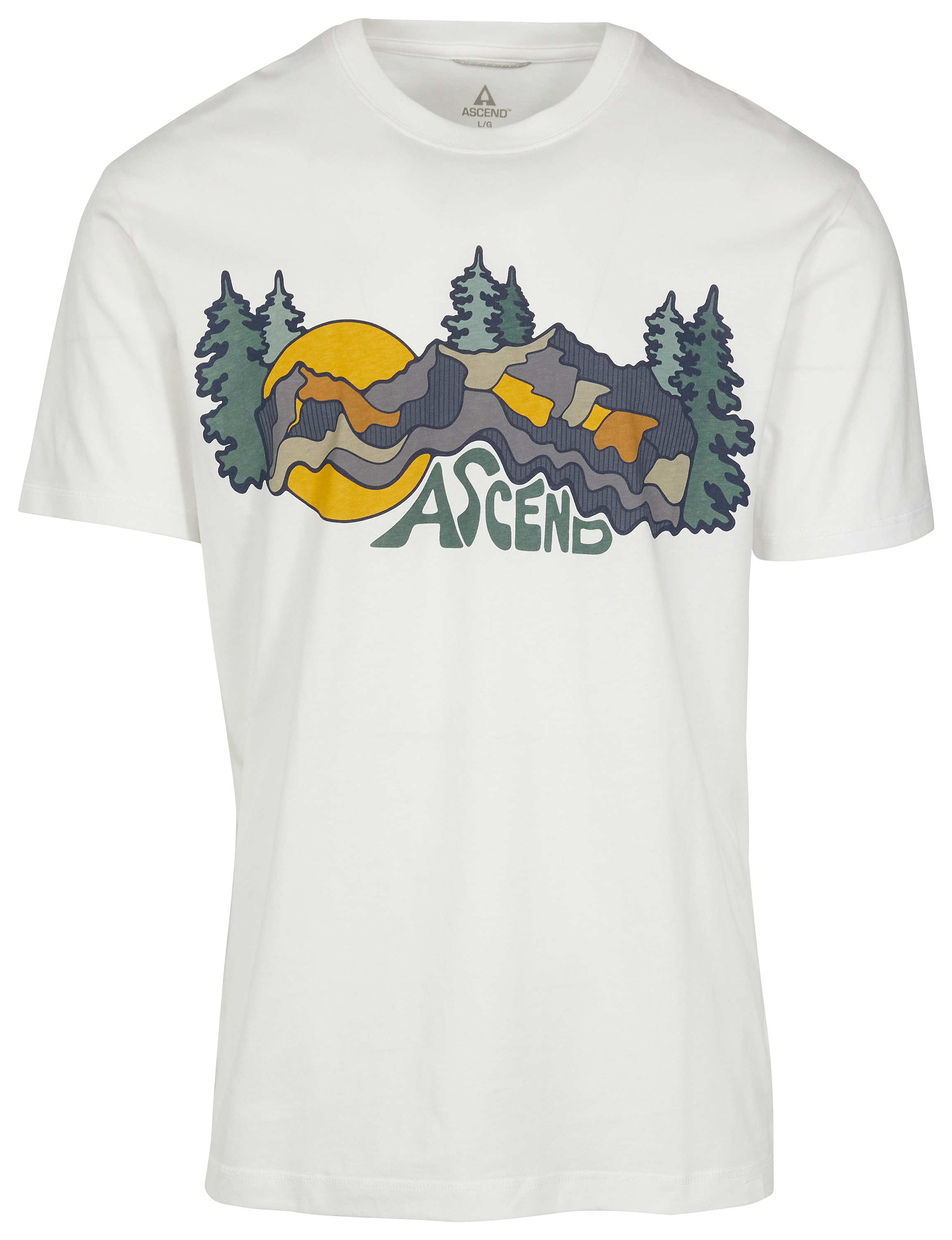 Image of Ascend Groovy Mountain Graphic Short-Sleeve T-Shirt for Men - White - M