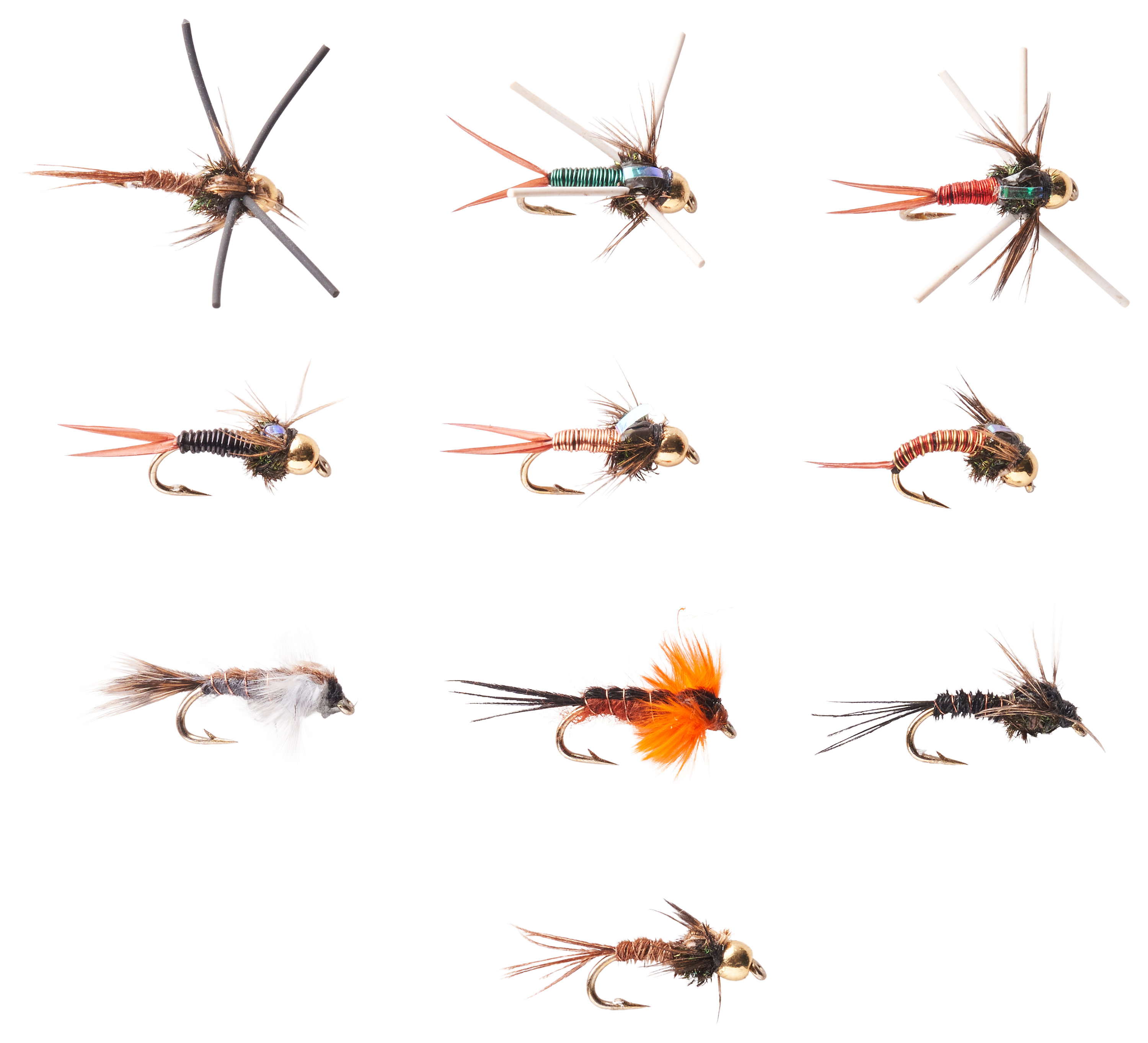 WHITE RIVER FLY SHOP 10-Piece Classic Copper and Pheasant Trout Fly Assortment