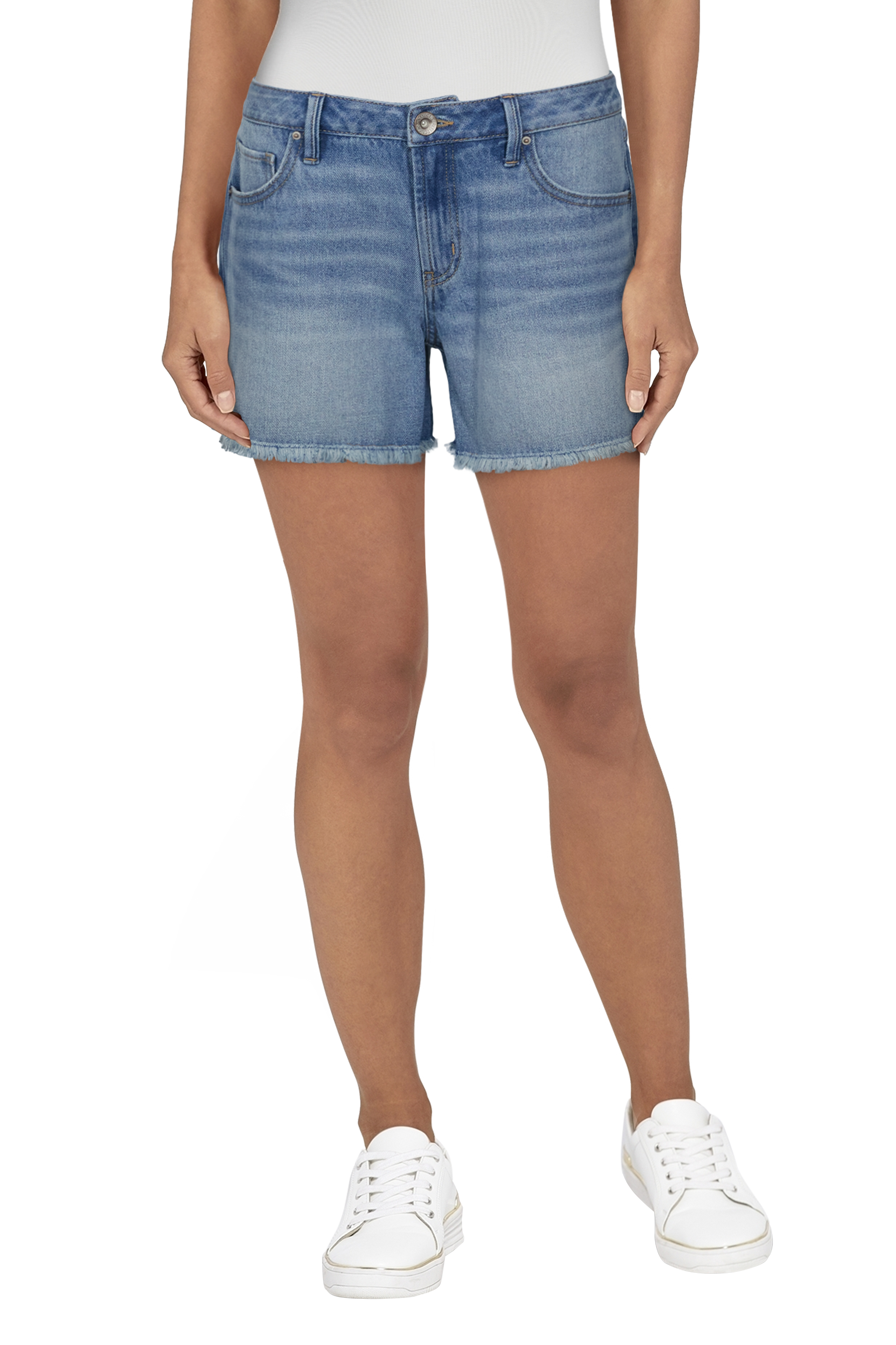 Image of Natural Reflections Weekend Cutoff Jean Shorts for Ladies - Light Wash - 4