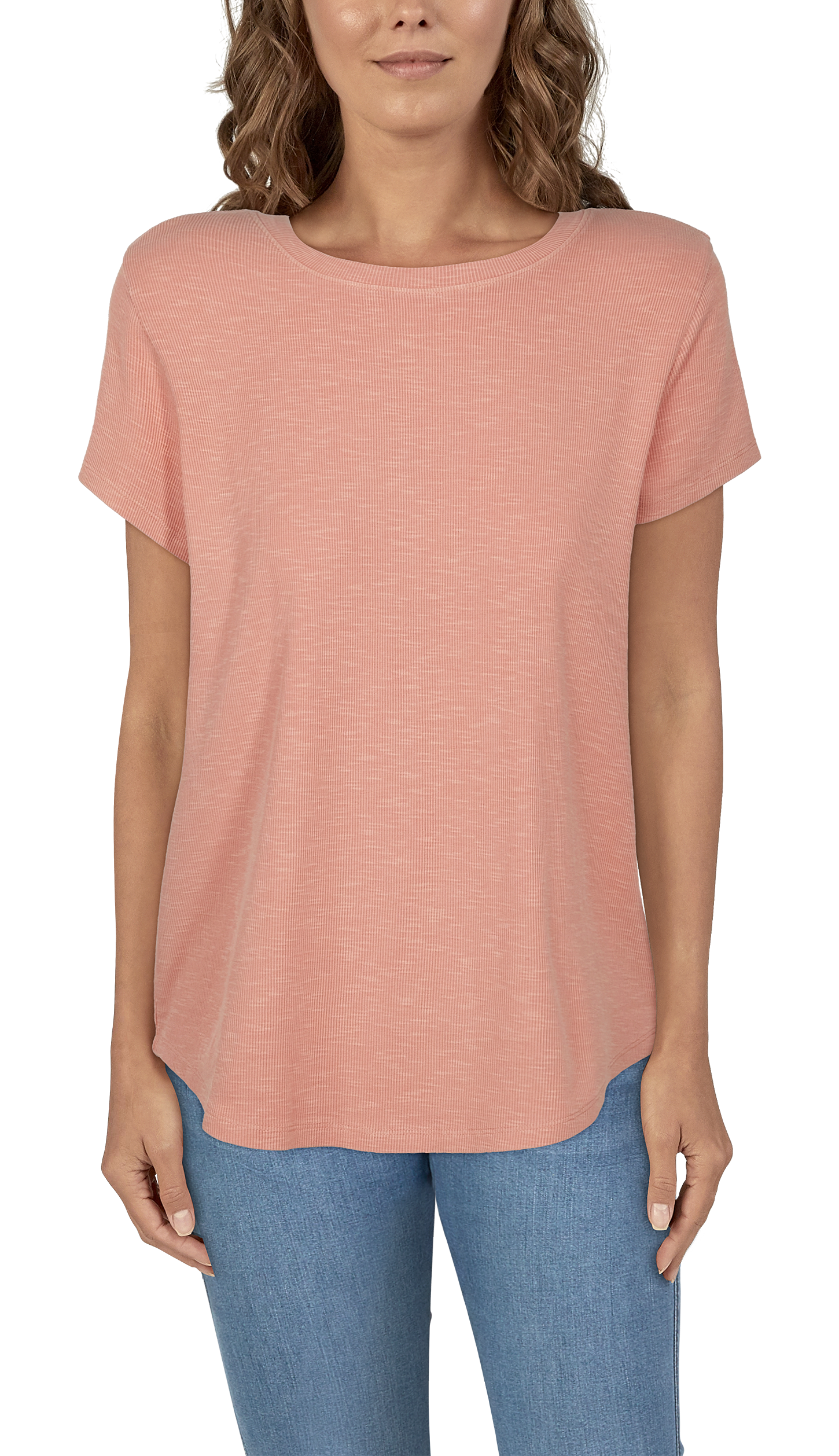 NATURAL REFLECTIONS Peyton Slub Short-Sleeve Crew-Neck Shirt for Ladies