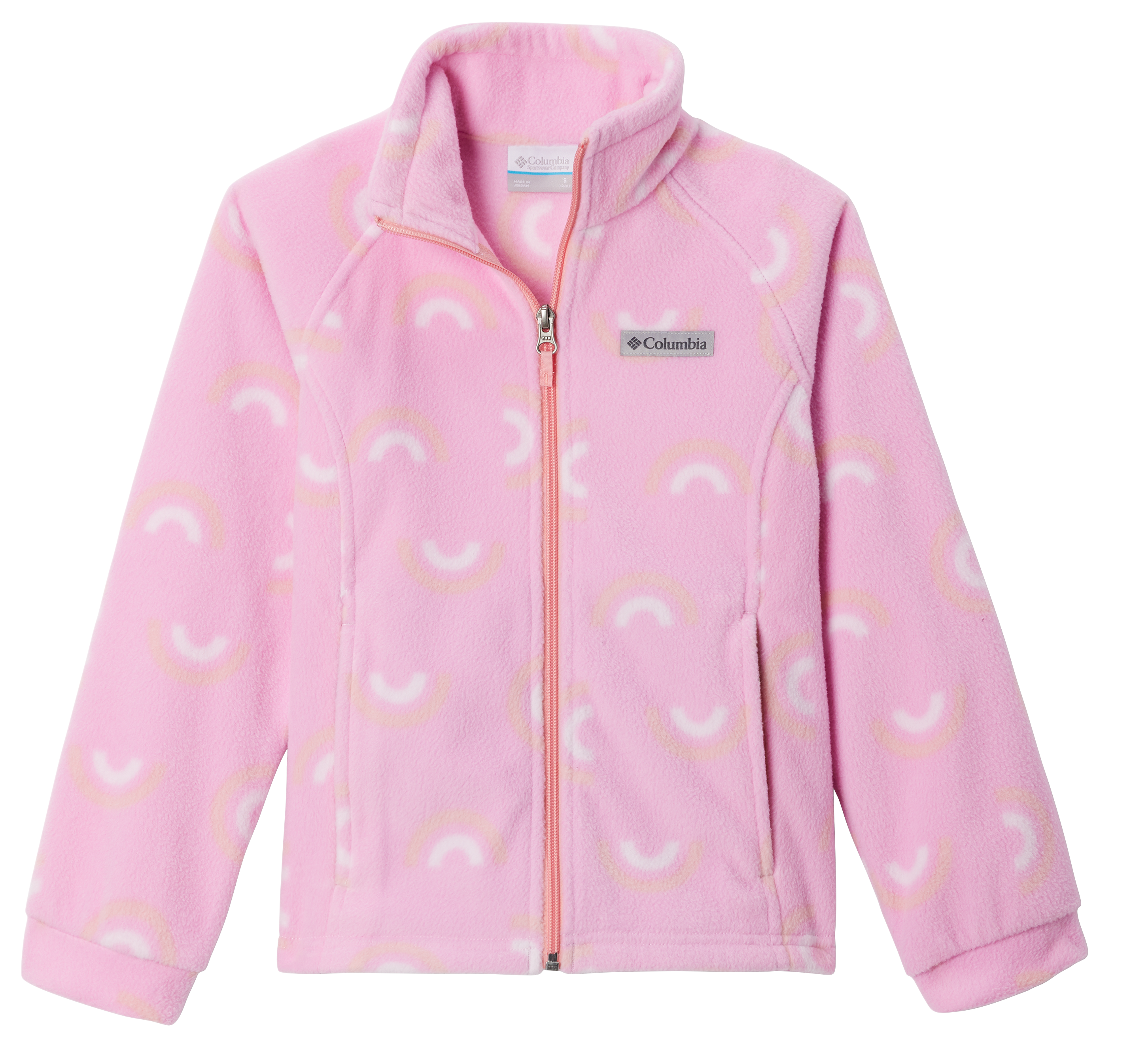 Image of Columbia Benton Springs II Printed Fleece Jacket for Toddlers - Cosmos Rainbowy - 3T