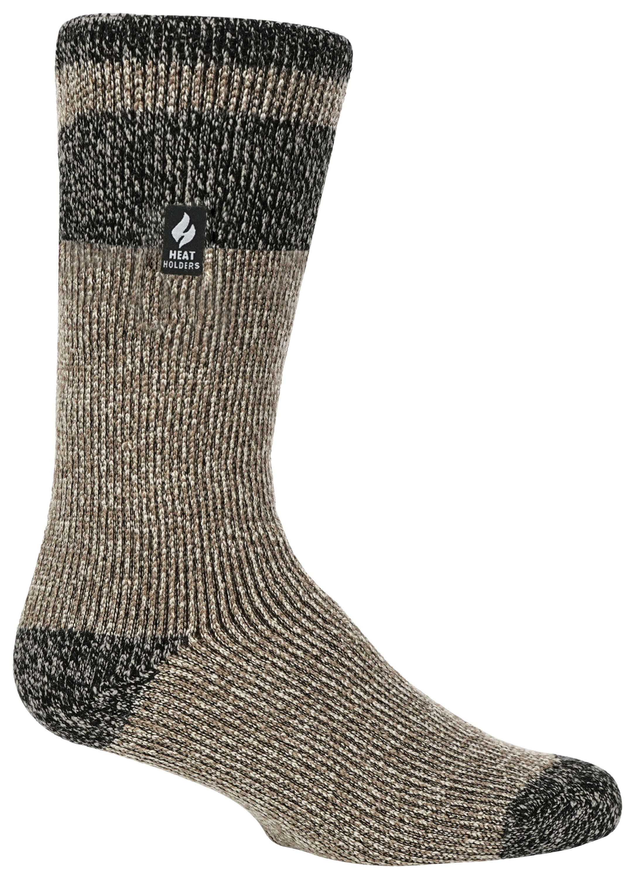 Image of Heat Holders Rook Original Block Twist Crew Socks for Men - Clay/Black