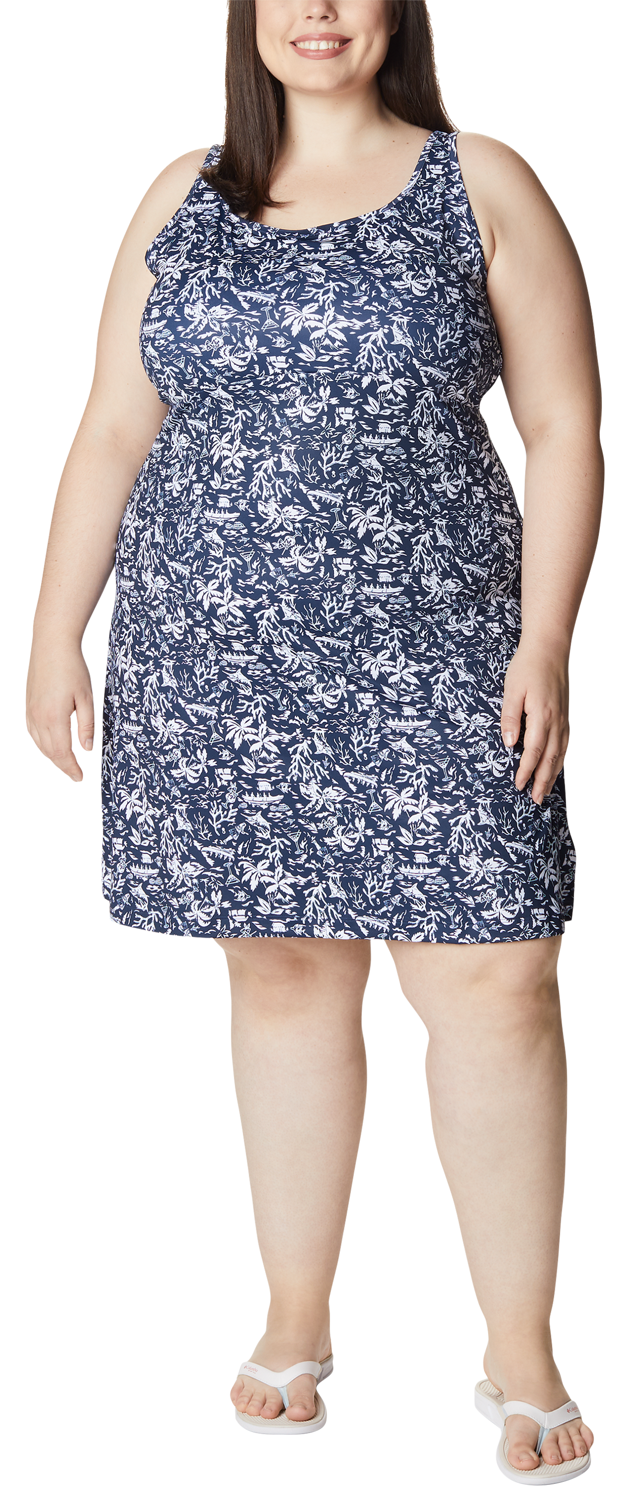 Image of Columbia PFG Freezer III Sleeveless Dress - Collegiate Navy Kona Print