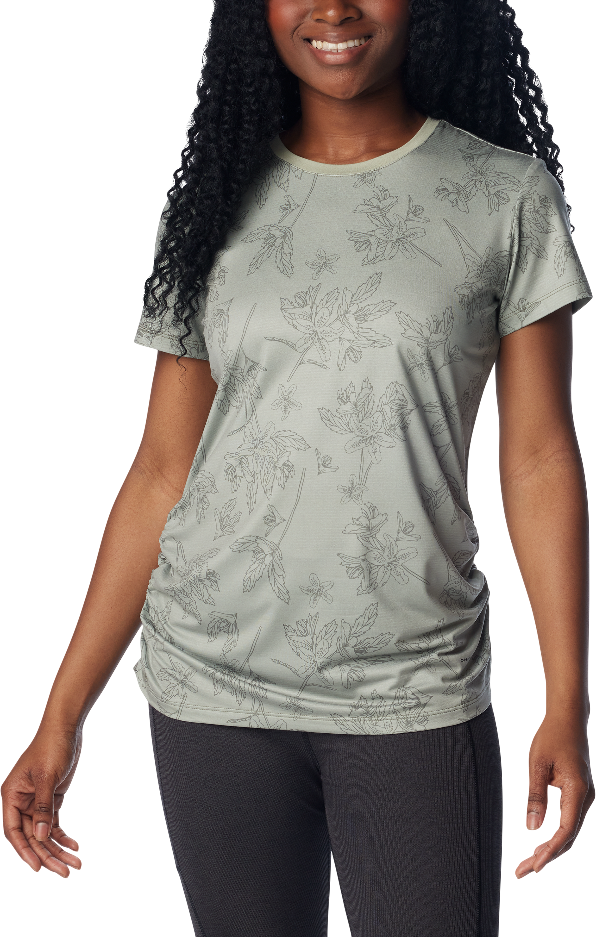 Image of Columbia Leslie Falls Short-Sleeve Shirt for Ladies - Safari Tigerlines Tonal