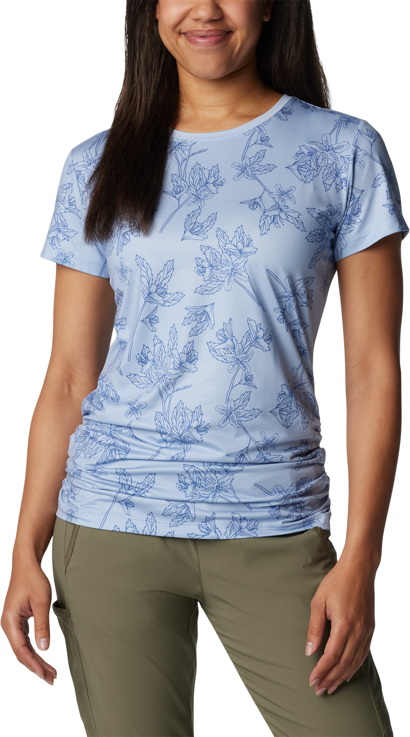 Image of Columbia Leslie Falls Short-Sleeve Shirt for Ladies - Whisper Tigerlines Tonal