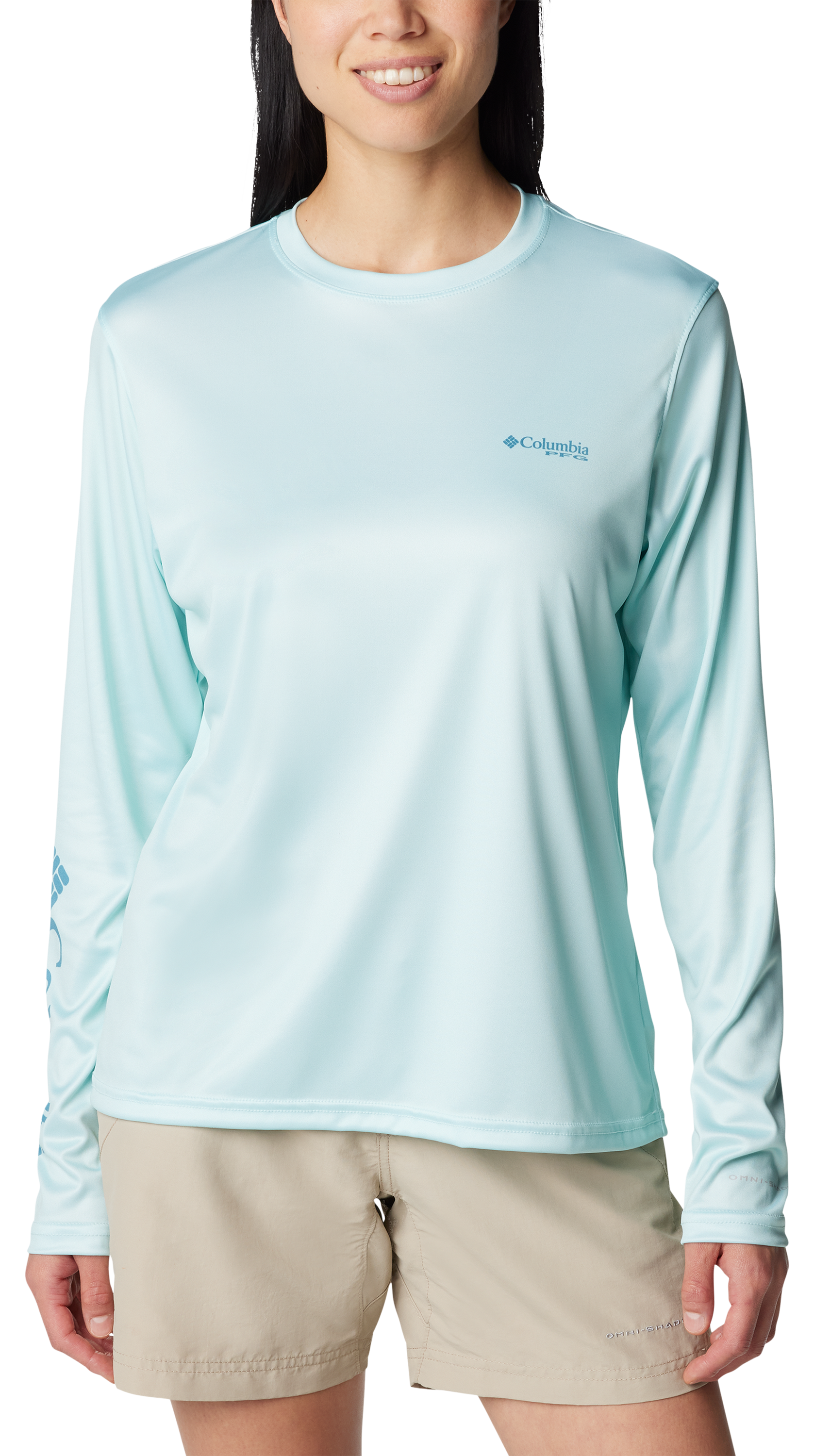 Image of Columbia Tidal PFG Fish Star Long-Sleeve Shirt for Ladies - Icy Morn - S