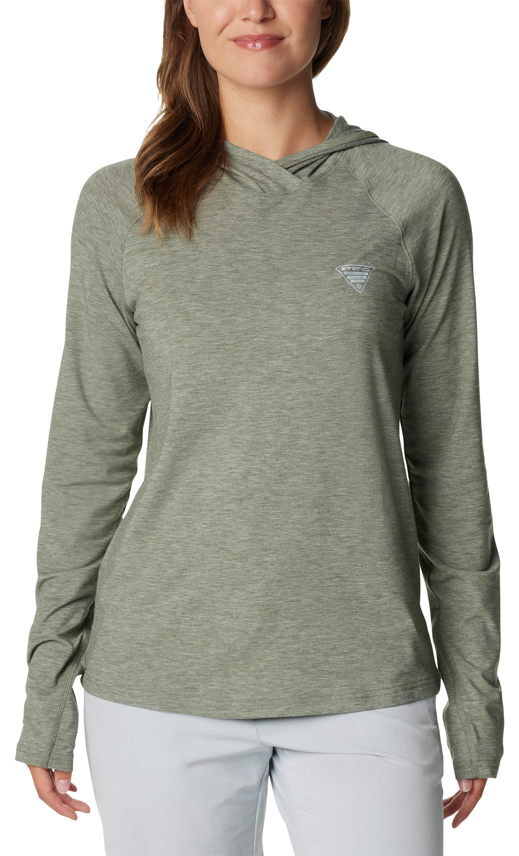 Image of Columbia PFG Uncharted Long-Sleeve Hoodie for Ladies - Cypress Heather