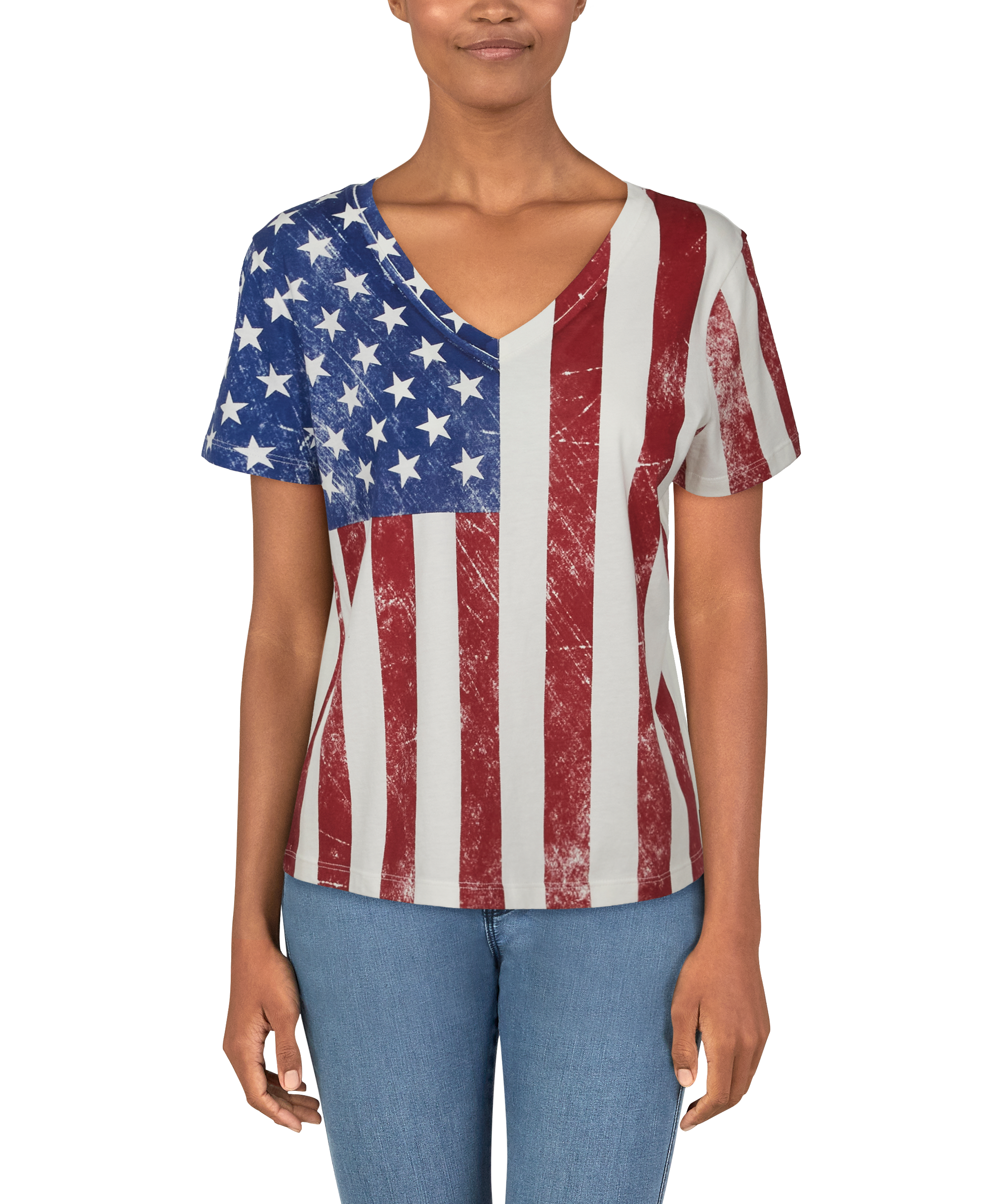 NATURAL REFLECTIONS Vintage Flag Short-Sleeve T-Shirt for Ladies