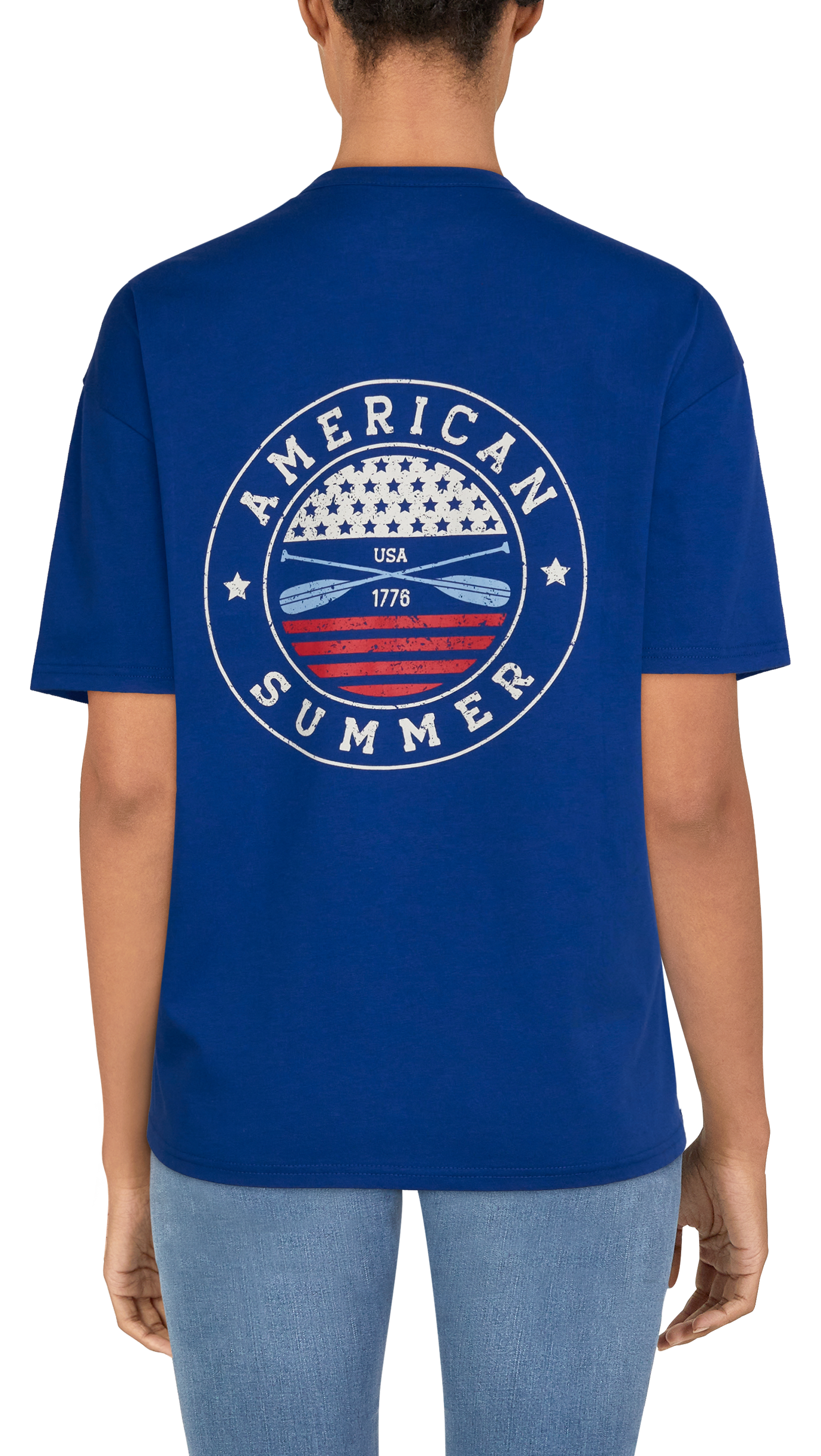 NATURAL REFLECTIONS American Summer Boyfriend Short-Sleeve T-Shirt for Ladies