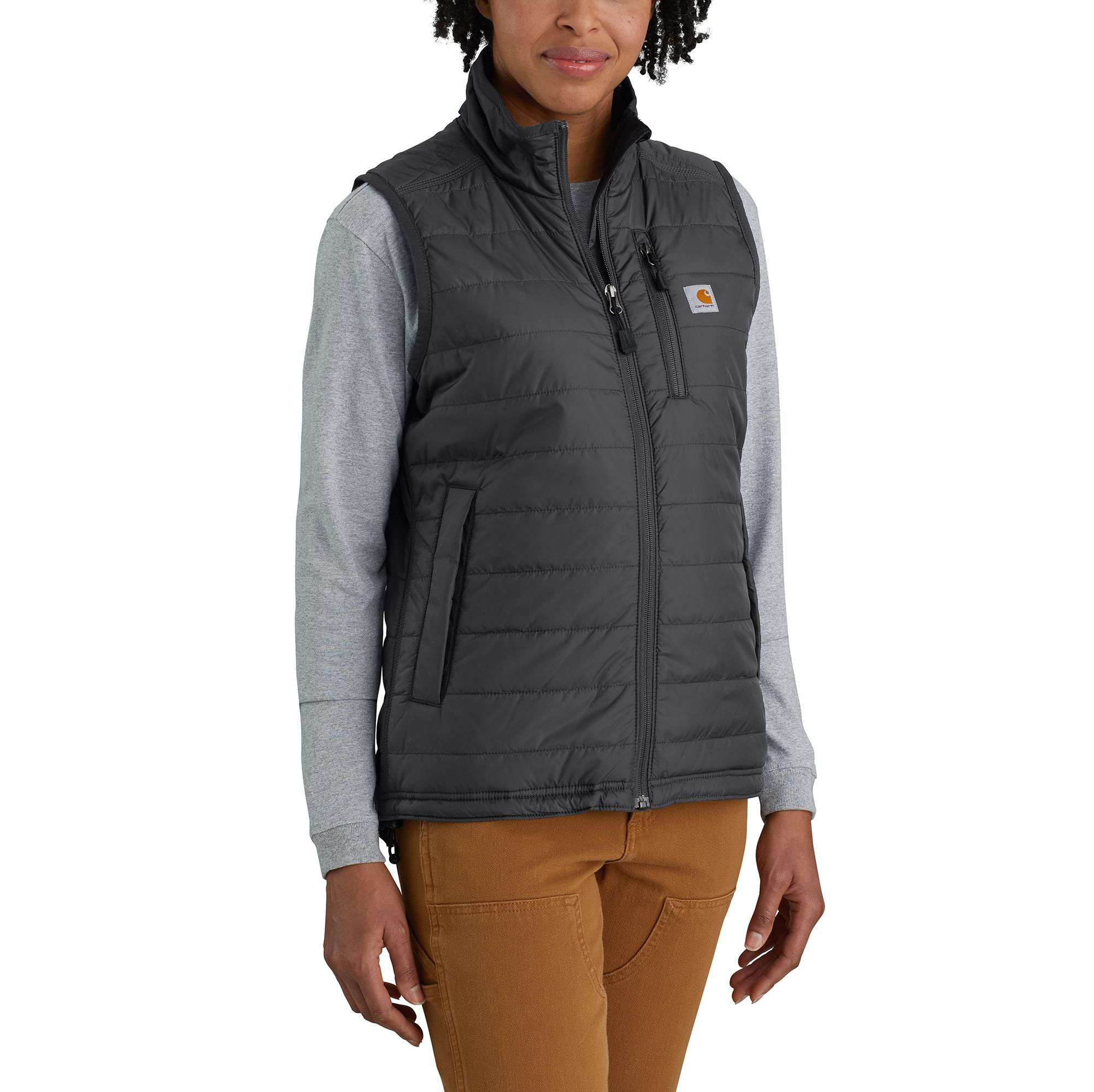 Image of Carhartt Rain Defender Nylon Insulated Mock-Neck Vest for Ladies - Shadow - XL