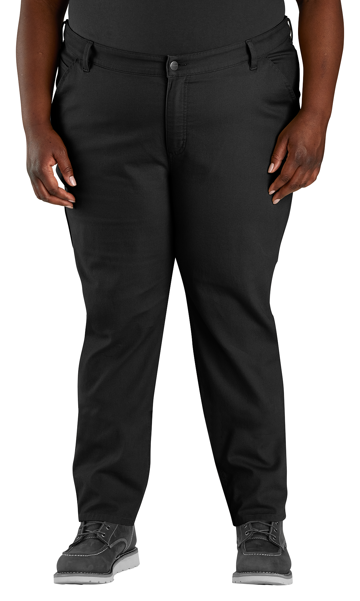 Image of Carhartt Rugged Flex Relaxed-Fit Straight Canvas Work Pants for Ladies - Black - 16 - Regular