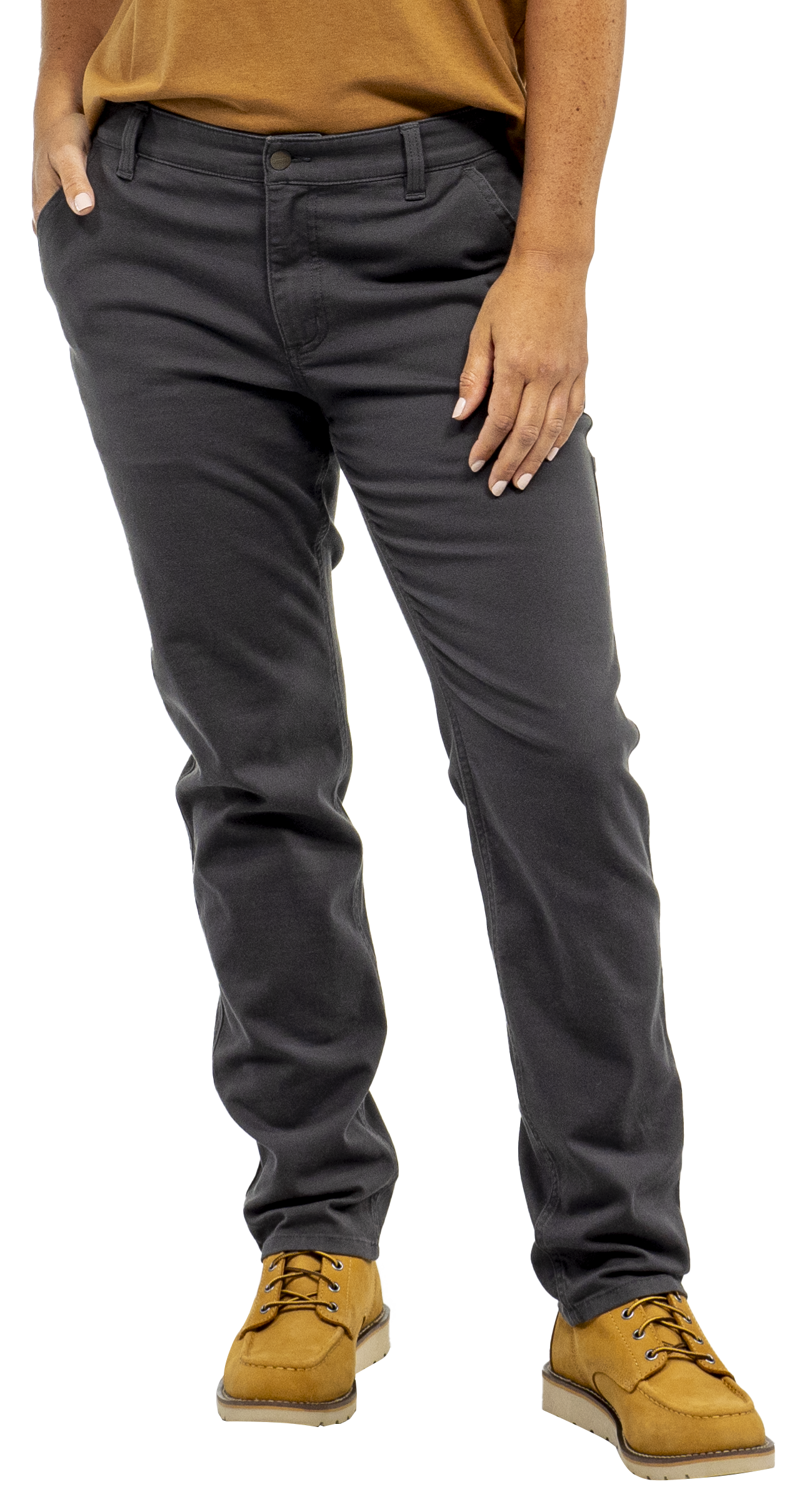 Image of Carhartt Rugged Flex Relaxed-Fit Straight Canvas Work Pants for Ladies - Shadow