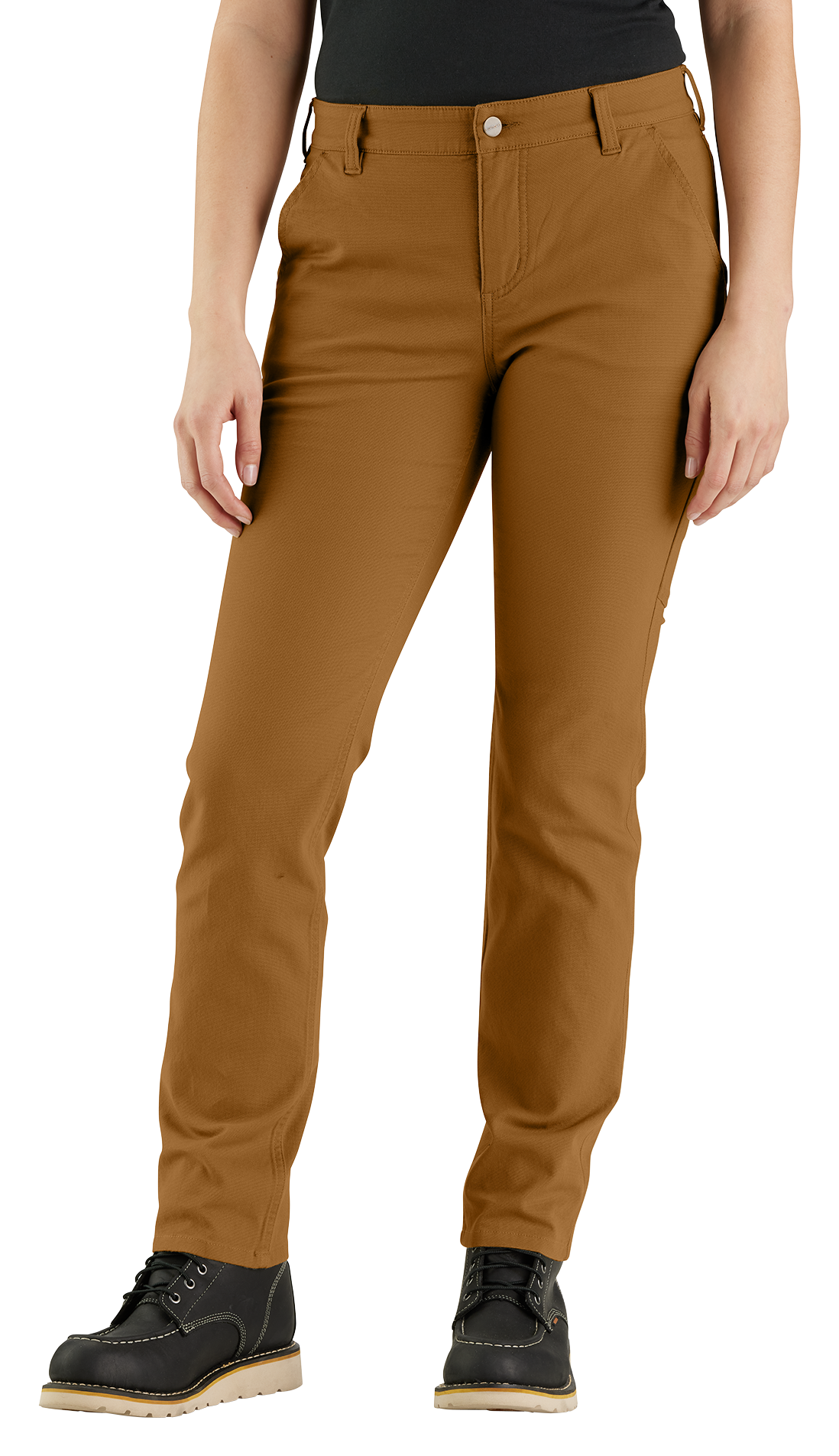 Carhartt Rugged Flex Relaxed-Fit Straight Canvas Work Pants for Ladies - Carhartt Brown - 2 - Short