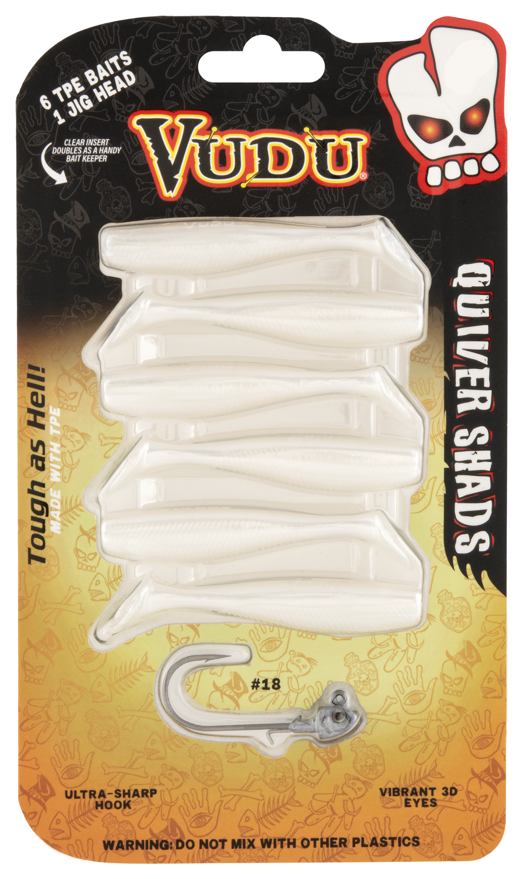 Image of "Vudu Quiver Shad - 3"" - Pearl"