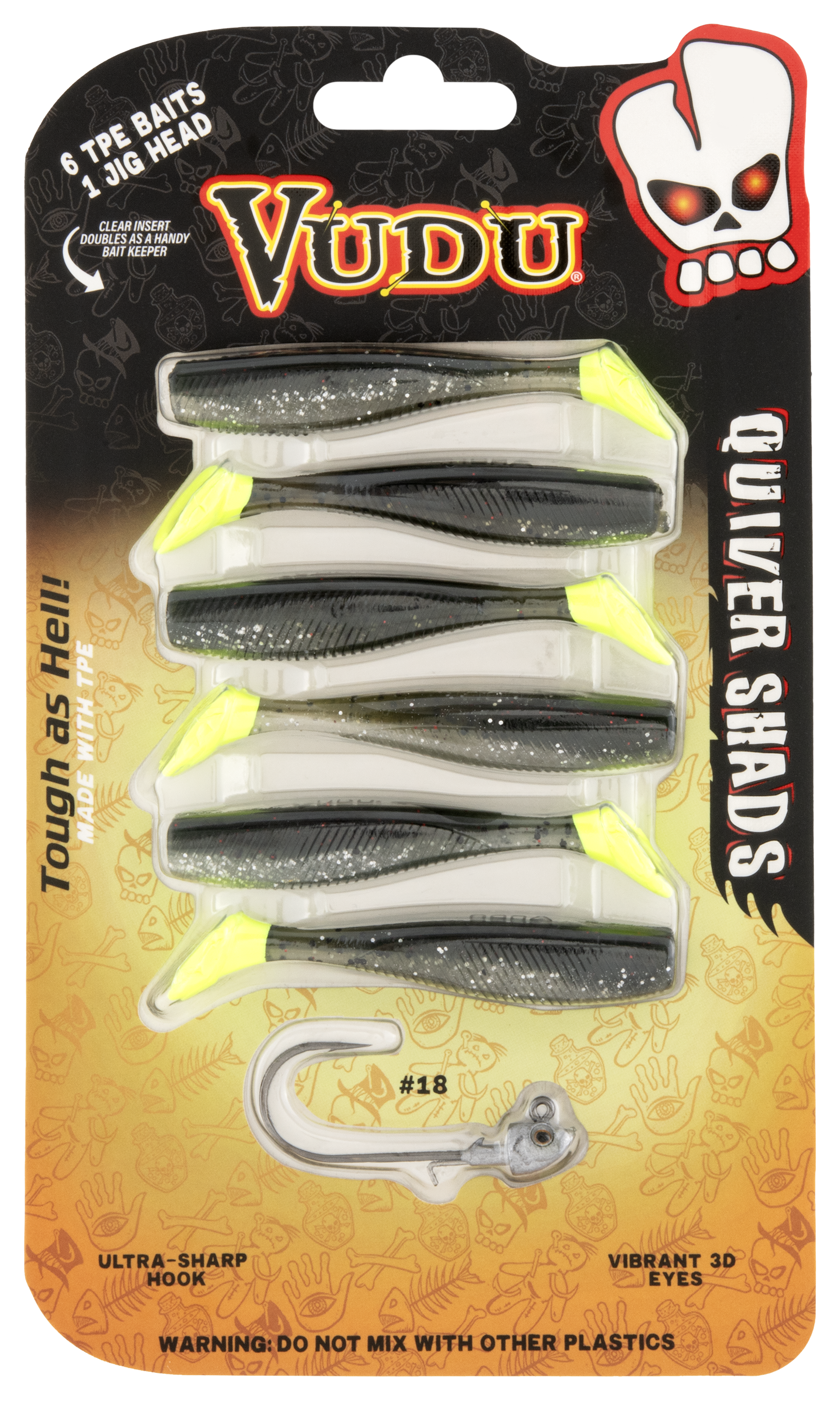 Vudu Quiver Shad - 4"" - Chicken On A Chain