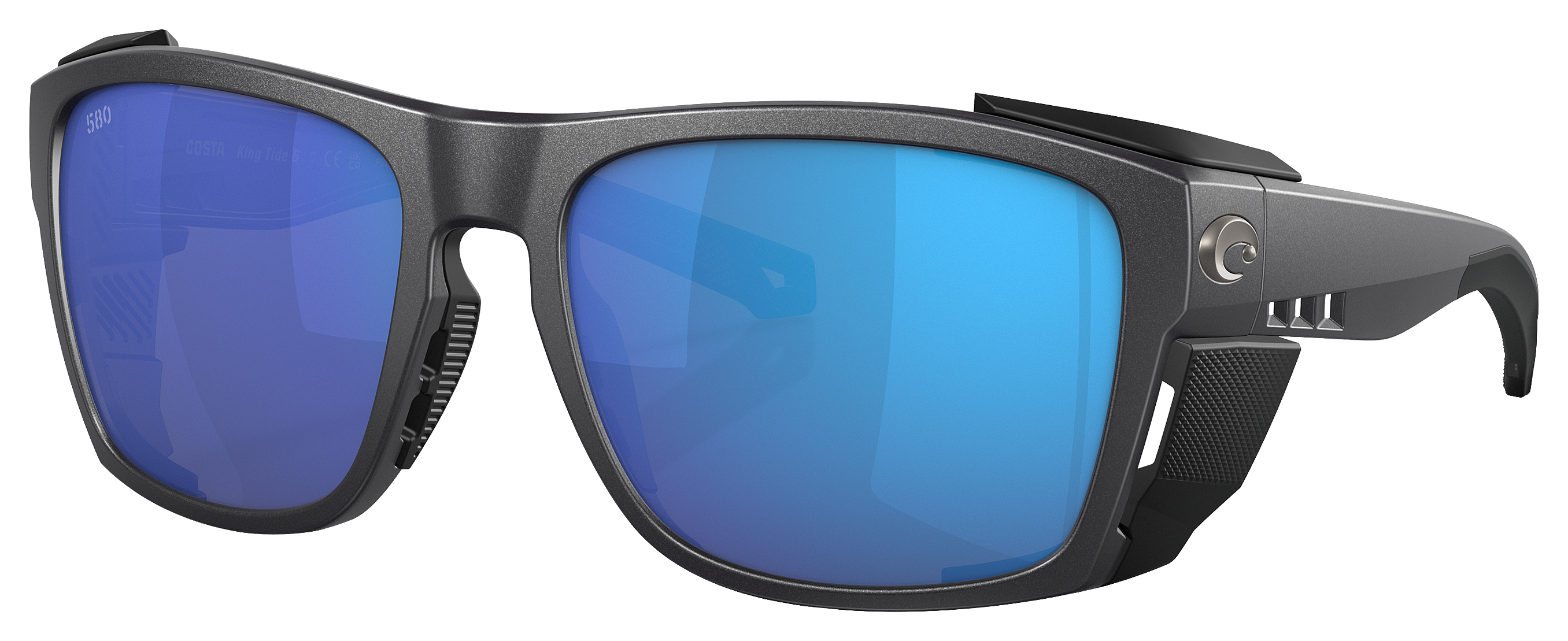 Image of Costa Del Mar King Tide 6 580G Glass Polarized Sunglasses - Black Pearl/Blue Mirror - X-Large