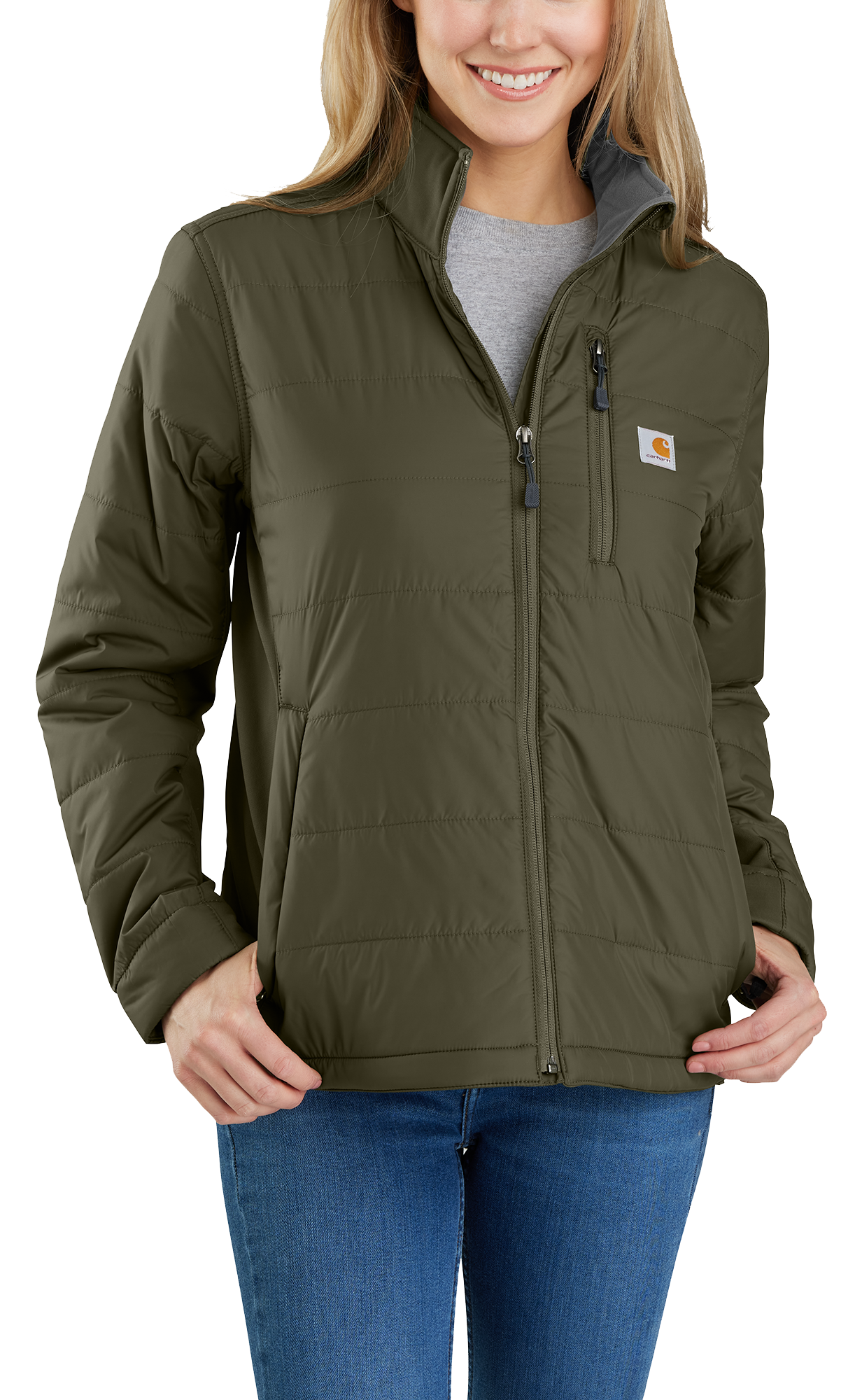 Image of Carhartt Rain Defender Relaxed-Fit Lightweight Insulated Jacket for Ladies - Moss - XL