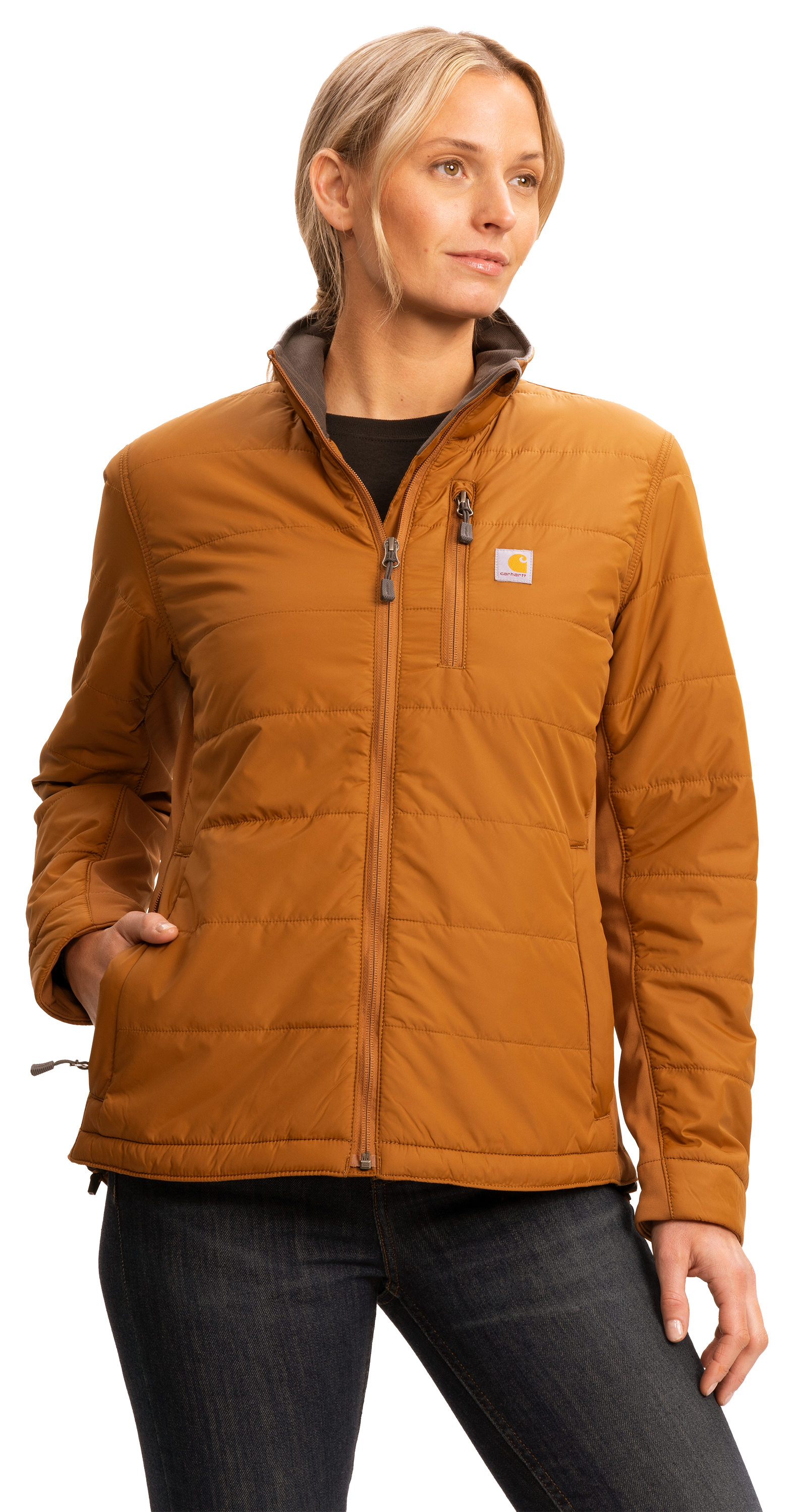 Image of Carhartt Rain Defender Relaxed-Fit Lightweight Insulated Jacket for Ladies - Carhartt Brown - XS