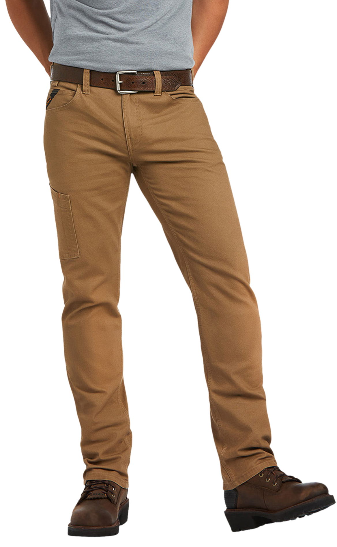 Ariat Rebar M7 Slim DuraStretch Made Tough Straight-Leg Pants for Men - Field Khaki - 38x30