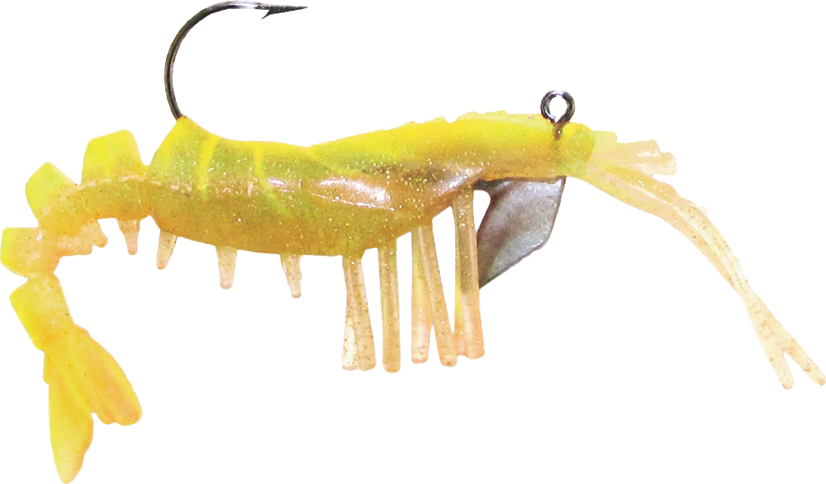 02 Vudu Weedless Shrimp Tiger 3.5 inch 1/8 oz 2/pk