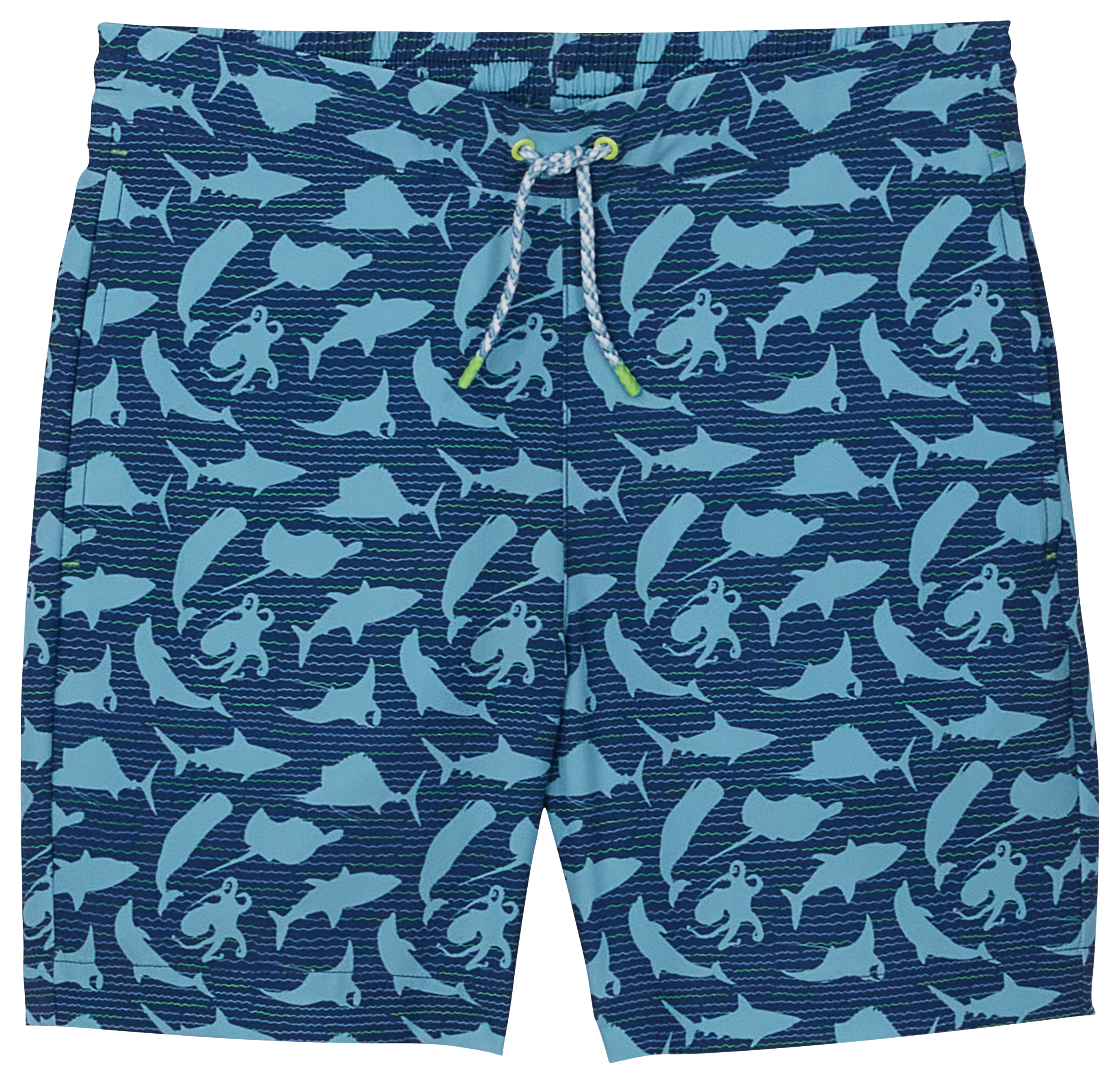 World Wide Sportsman Board Shorts for Boys - Sea Animals Print - M