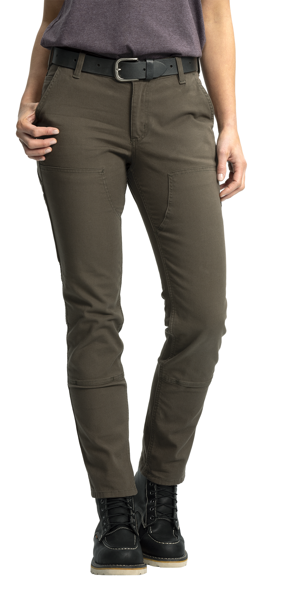 Image of Carhartt Rugged Flex Relaxed-Fit Canvas Double-Front Pants for Ladies - Tarmac