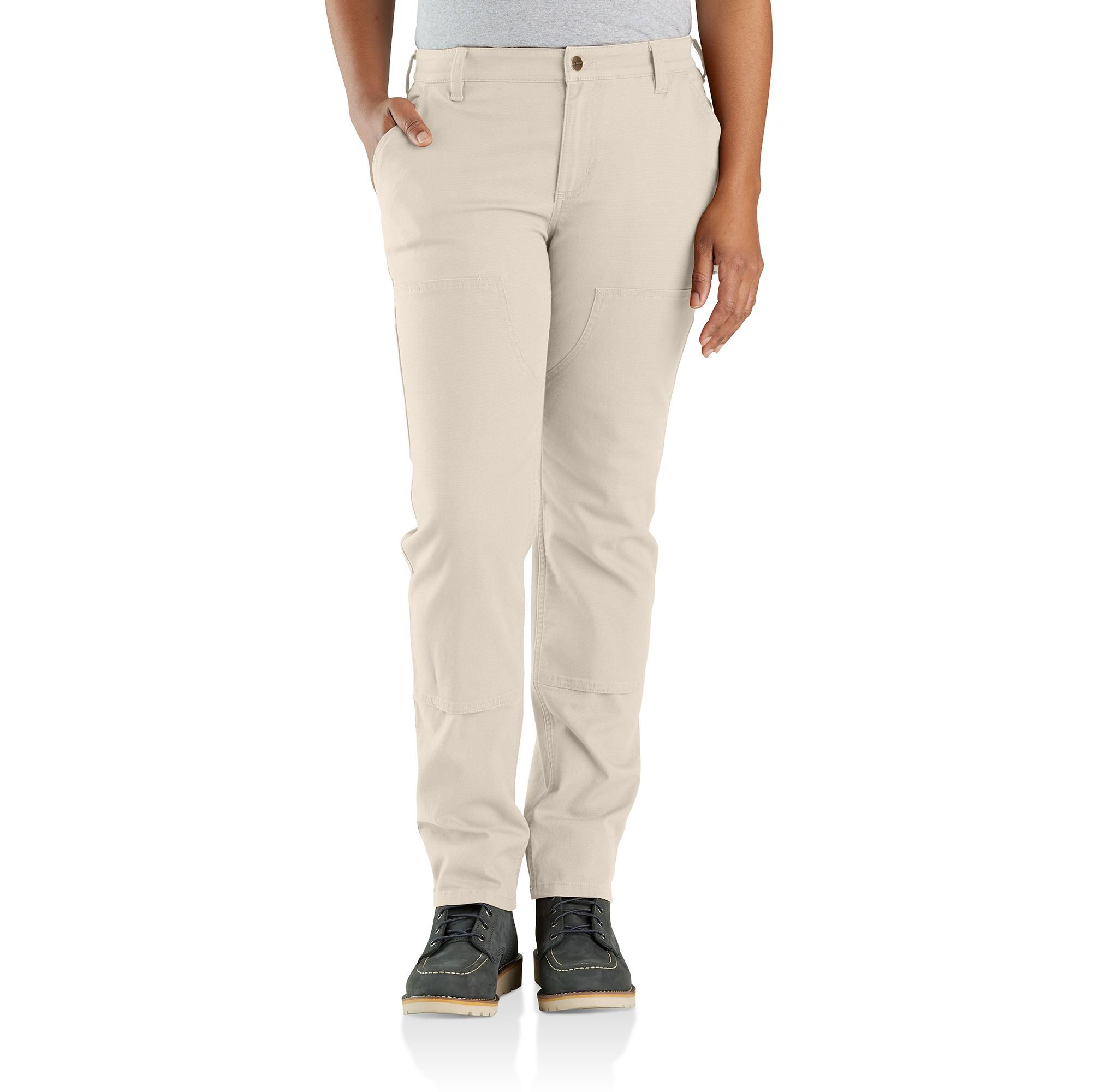 Carhartt Rugged Flex Relaxed-Fit Canvas Double-Front Pants for Ladies - Natural - 18 - Regular