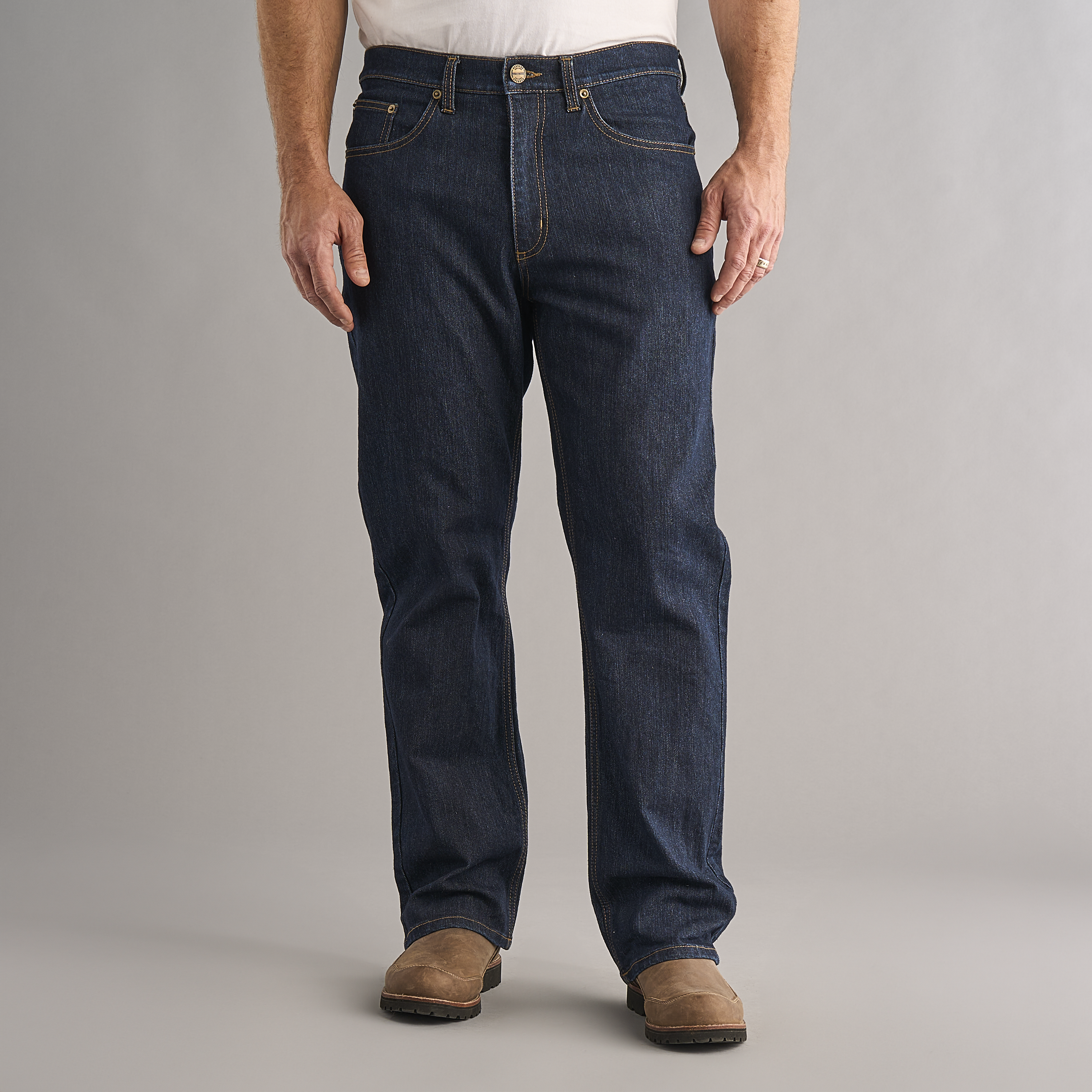 Image of RedHead Relaxed Flex Denim Jeans for Men - Dark Wash - 35x29