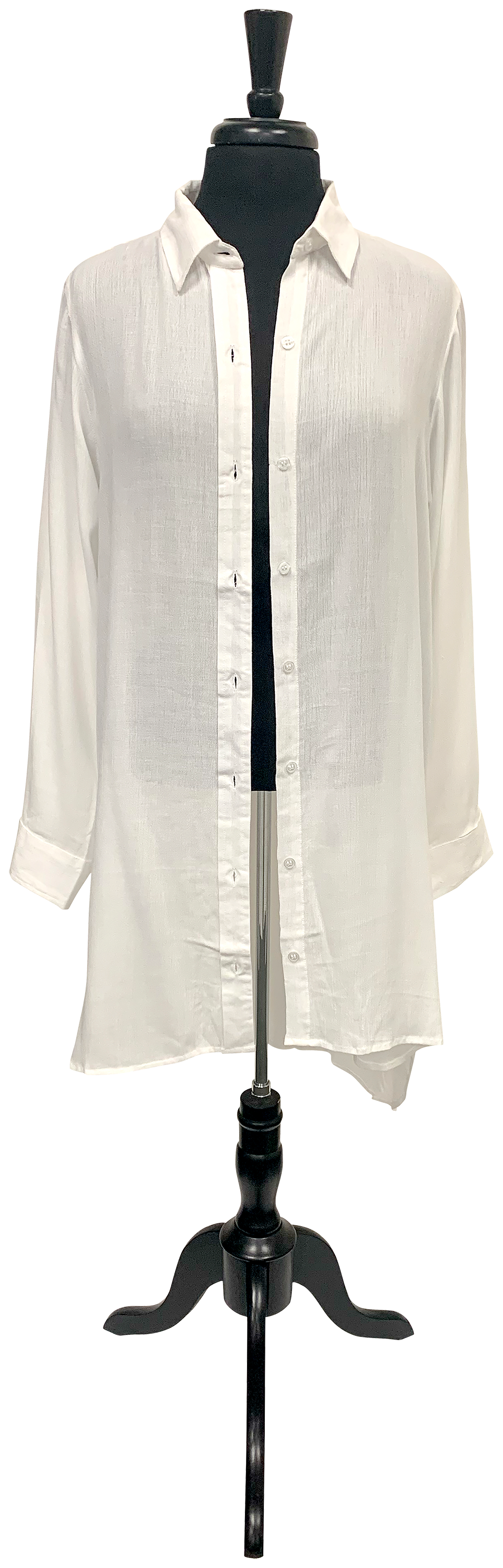 Image of Quagga Button-Down Swimsuit Cover-Up for Ladies - White - S/M