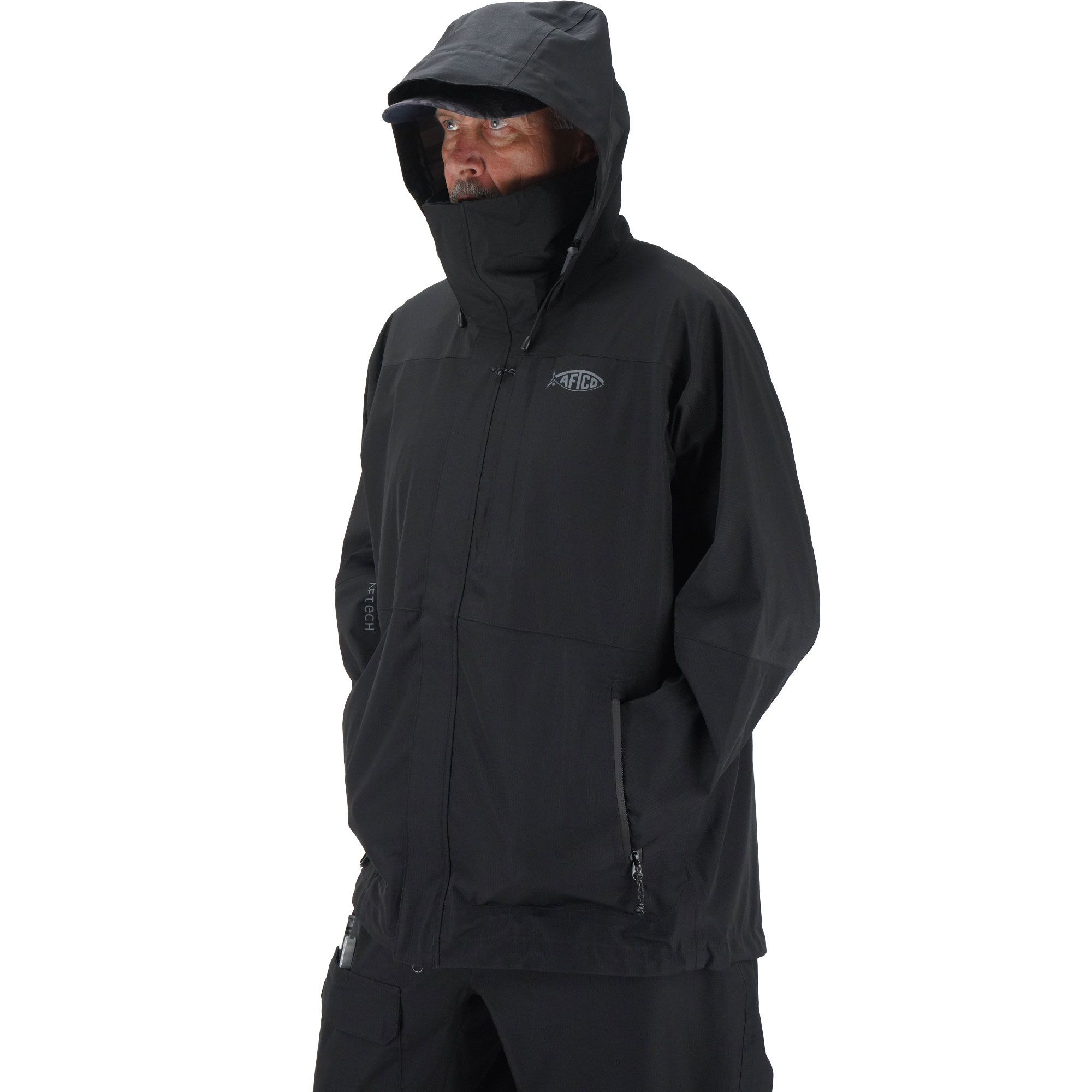 Image of AFTCO Barricade Rain Jacket for Men - Black - S