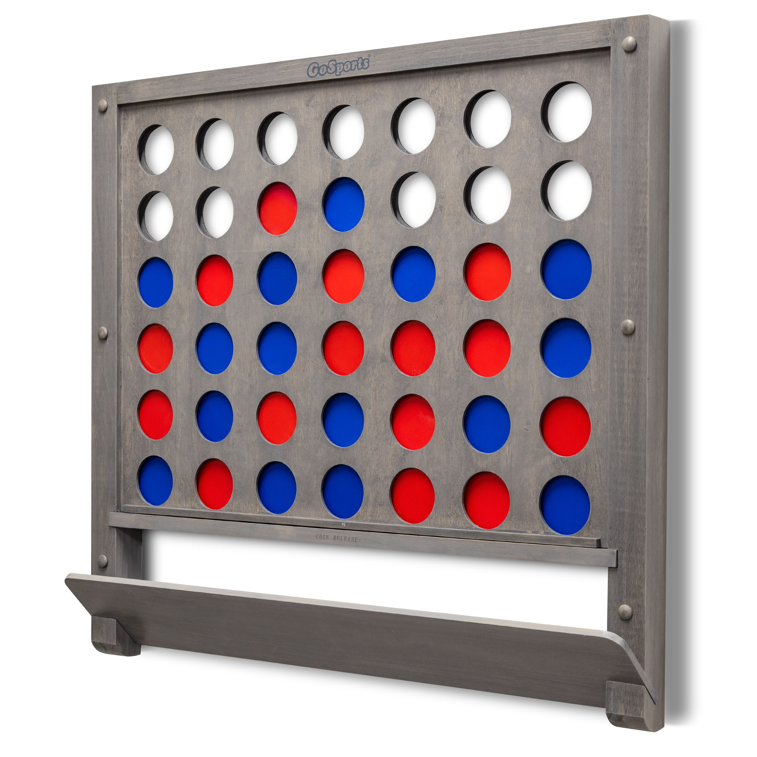 Image of GoSports Wall-Mounted Giant 4 in a Row Game Board Set - Gray