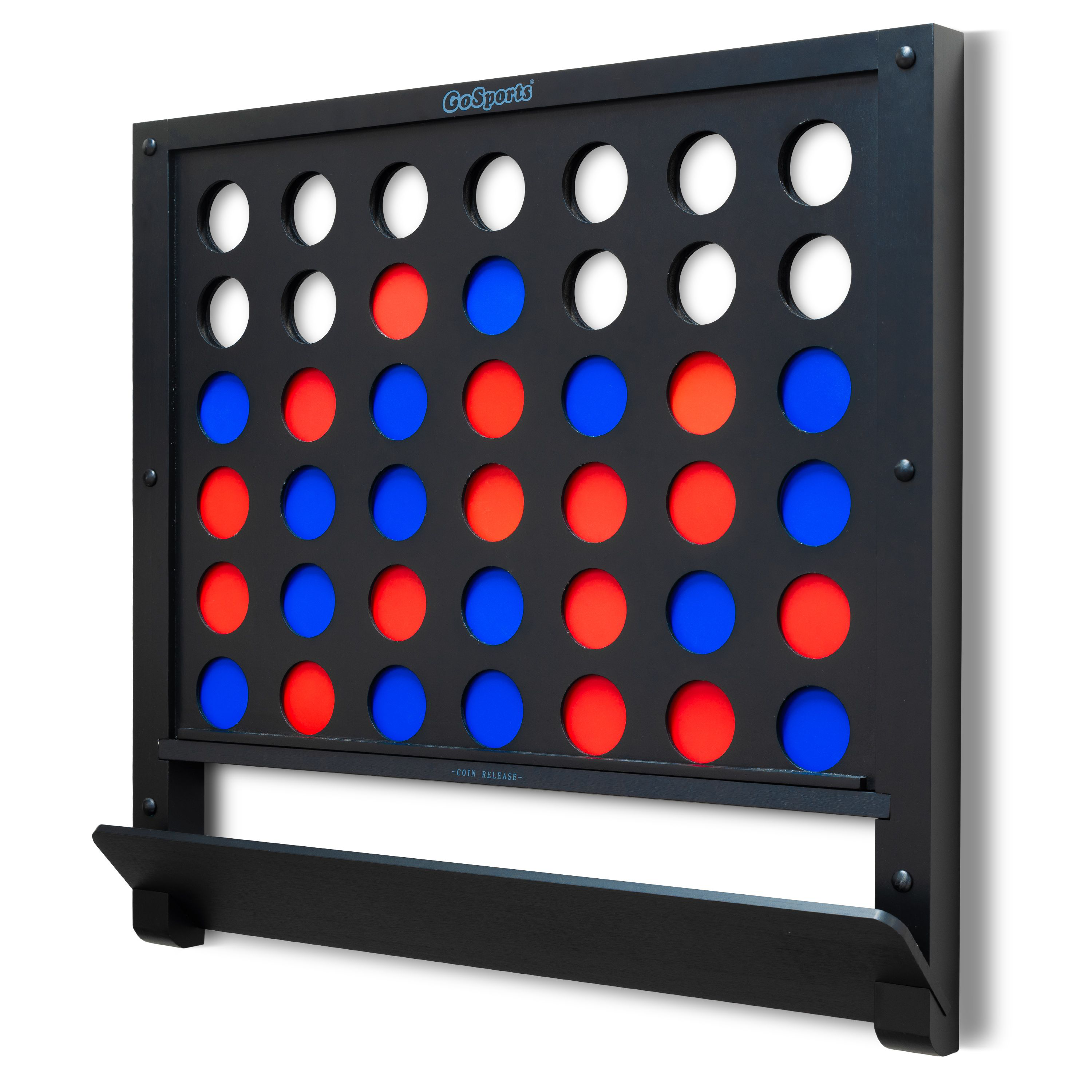 Image of GoSports Wall-Mounted Giant 4 in a Row Game Board Set - Black