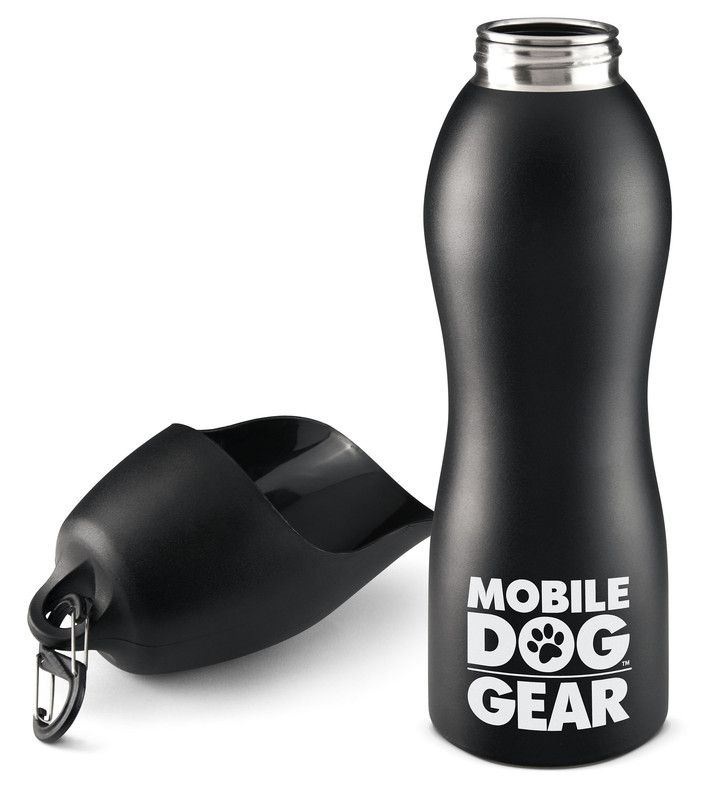 Image of Mobile Dog Gear Stainless Steel Water Bottle for Dogs - Black