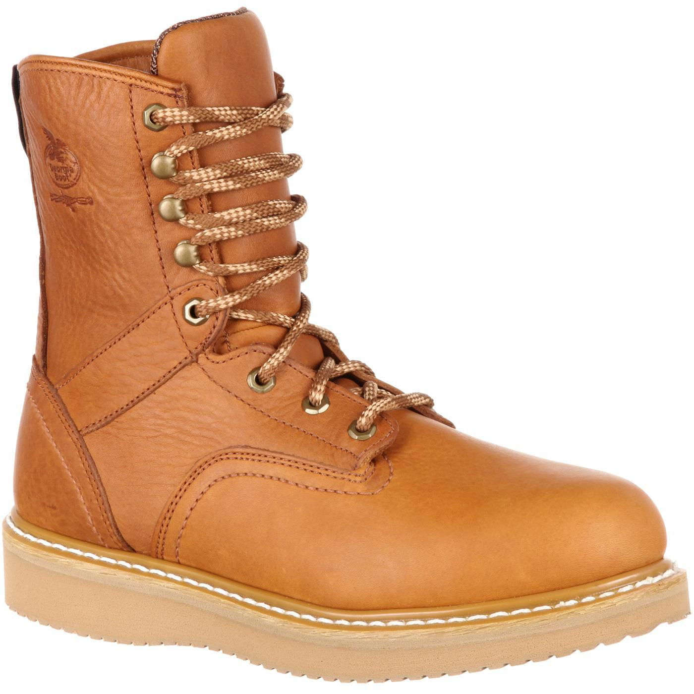 Image of Georgia Boot Wedge Steel Toe Work Boots for Men - Barracuda Gold