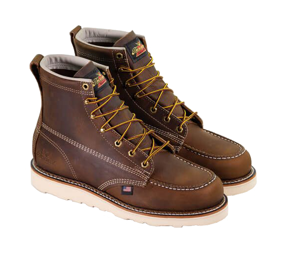 Image of Thorogood American Heritage Moc Toe MAXWear Wedge Work Boots for Men - Crazyhorse