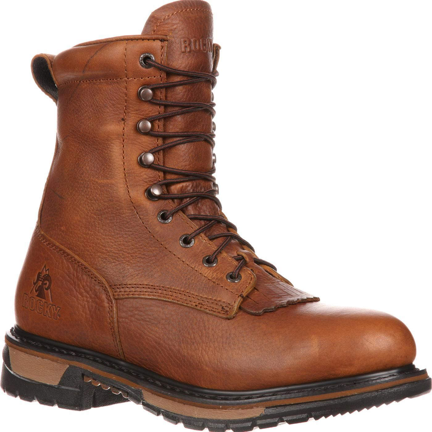 Image of Rocky Original Ride Lacer Waterproof Western Boots for Men - Tan Pitstop - 8W